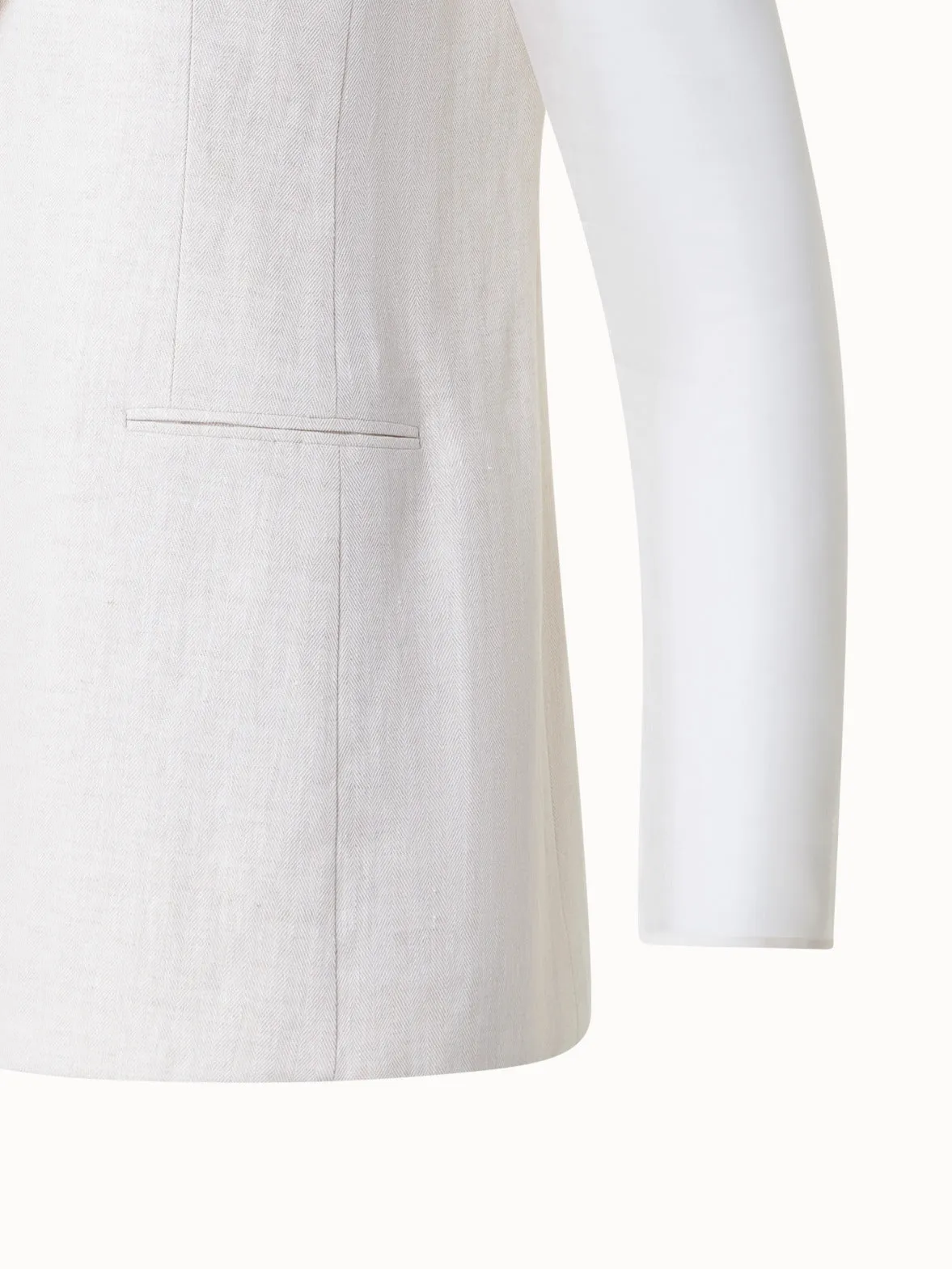 Linen Jacket with Semi-Sheer Organza Sleeves