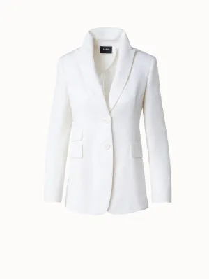 Long Silk Blend Seersucker Jacket