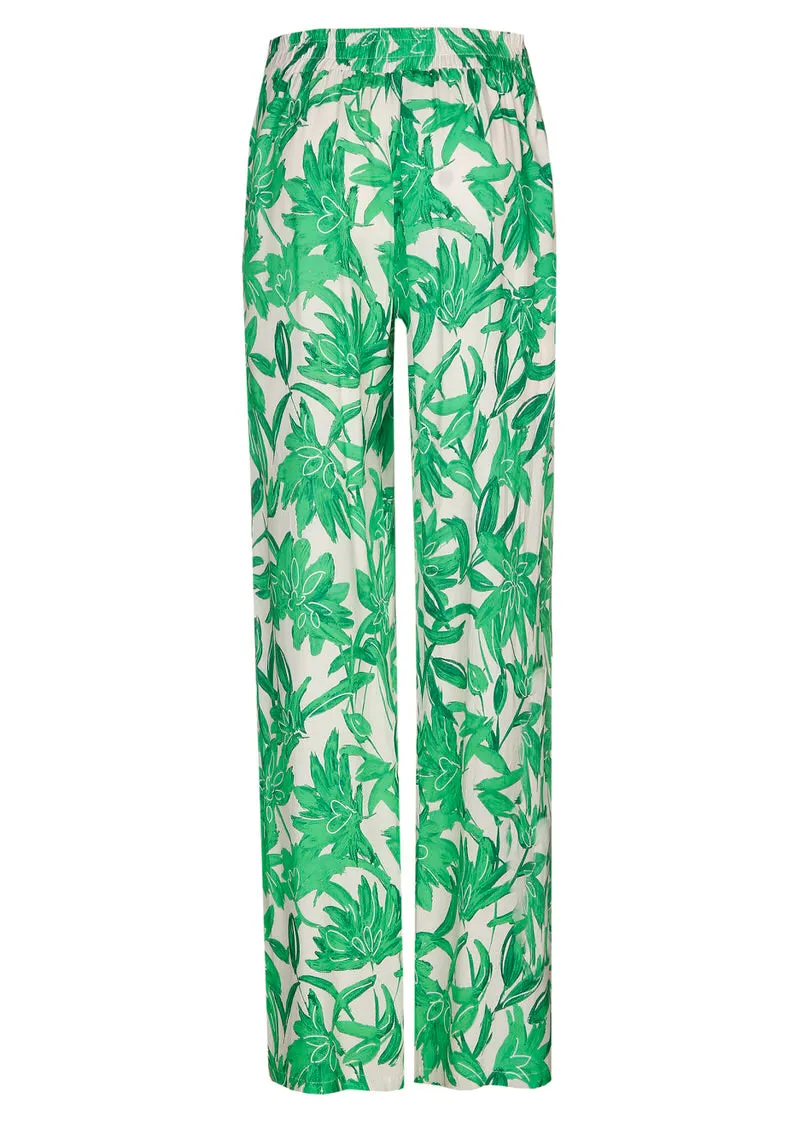 LOOSE FIT FLORAL PRINT STRAIGHT TROUSERS
