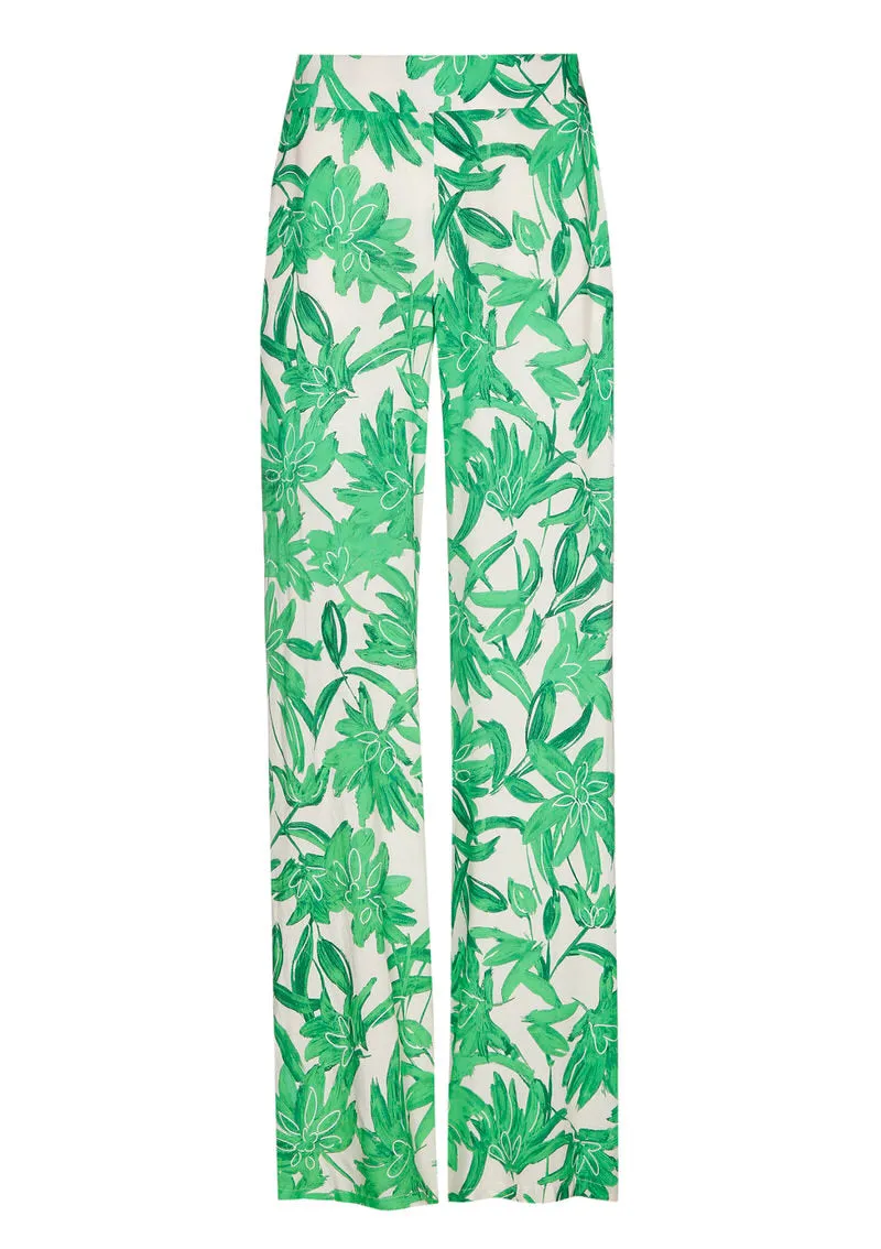 LOOSE FIT FLORAL PRINT STRAIGHT TROUSERS