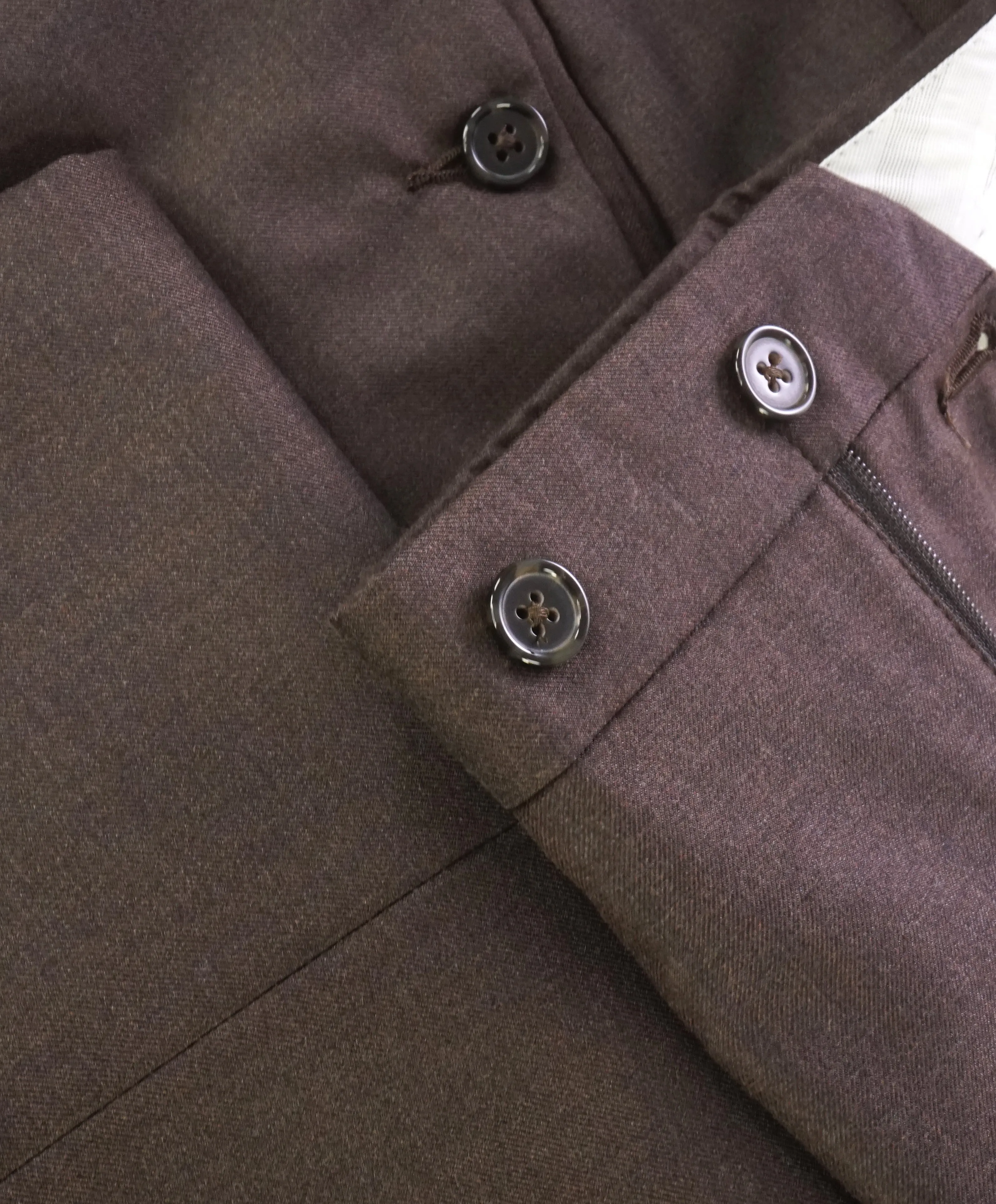 LORO PIANA For SAKS 5TH AVE “Super 150's Wool” Brown Flat Front Pants - 30W