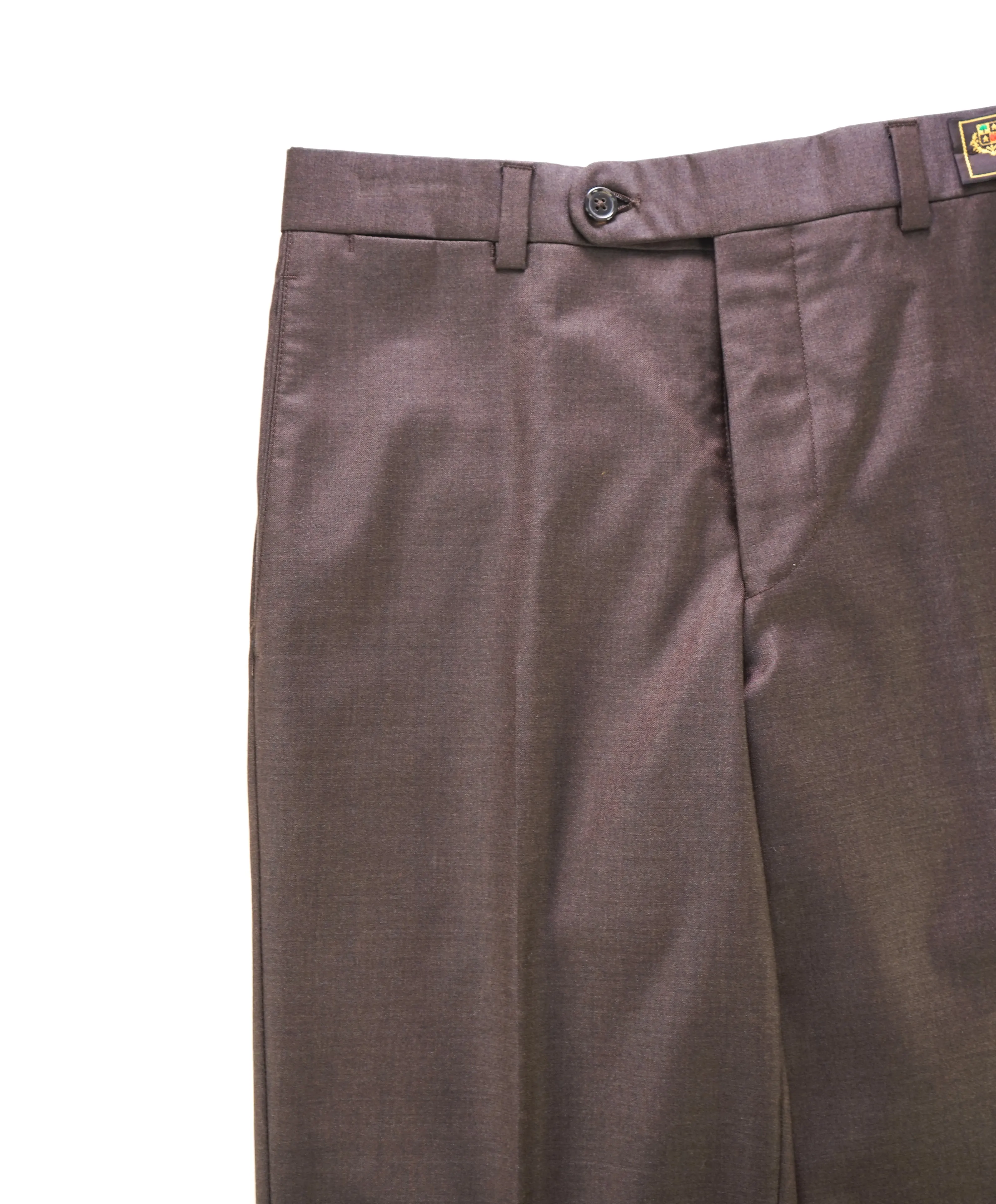 LORO PIANA For SAKS 5TH AVE “Super 150's Wool” Brown Flat Front Pants - 30W