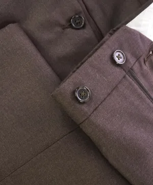 LORO PIANA For SAKS 5TH AVE “Super 150's Wool” Brown Flat Front Pants - 30W
