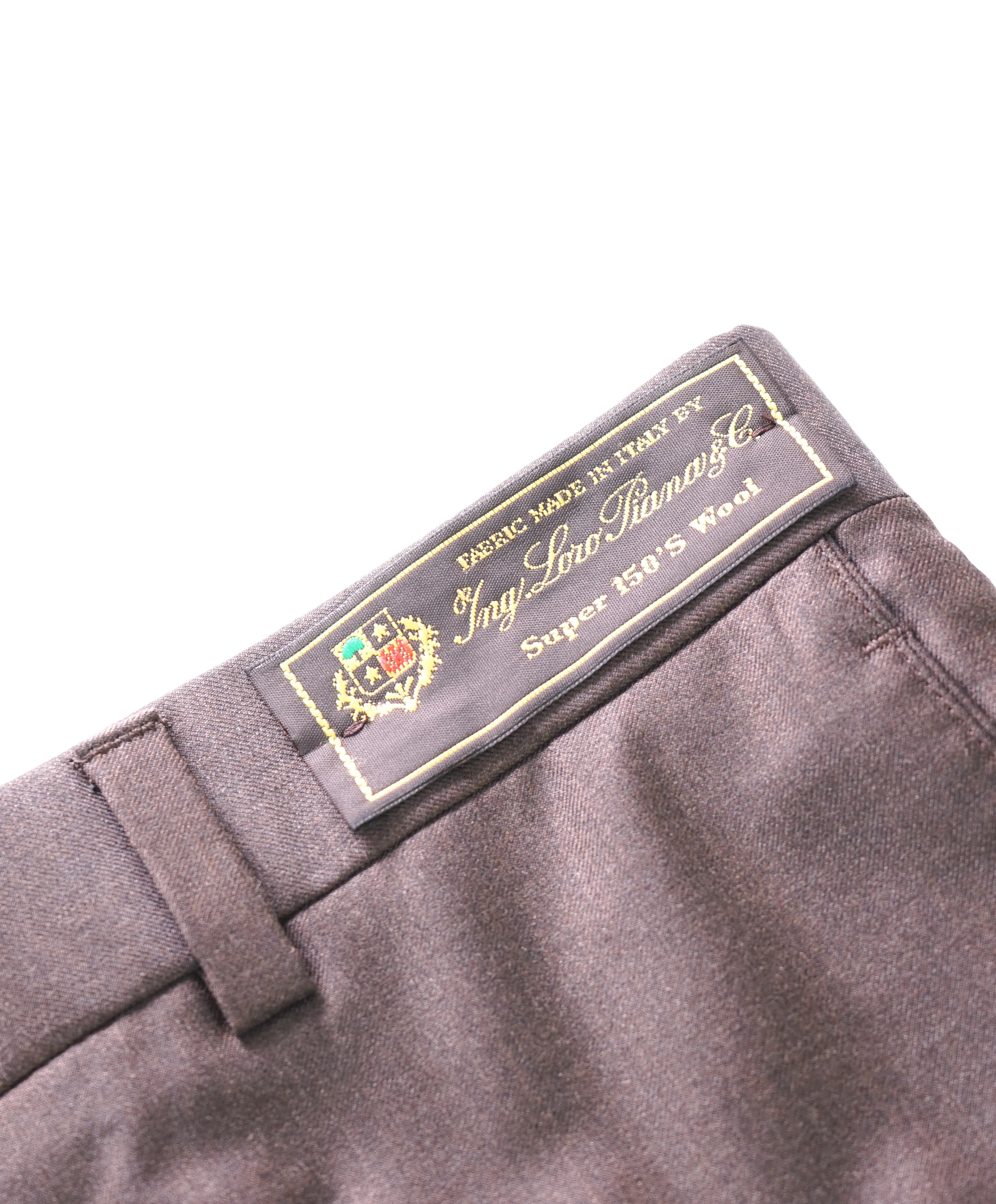LORO PIANA For SAKS 5TH AVE “Super 150's Wool” Brown Flat Front Pants - 30W