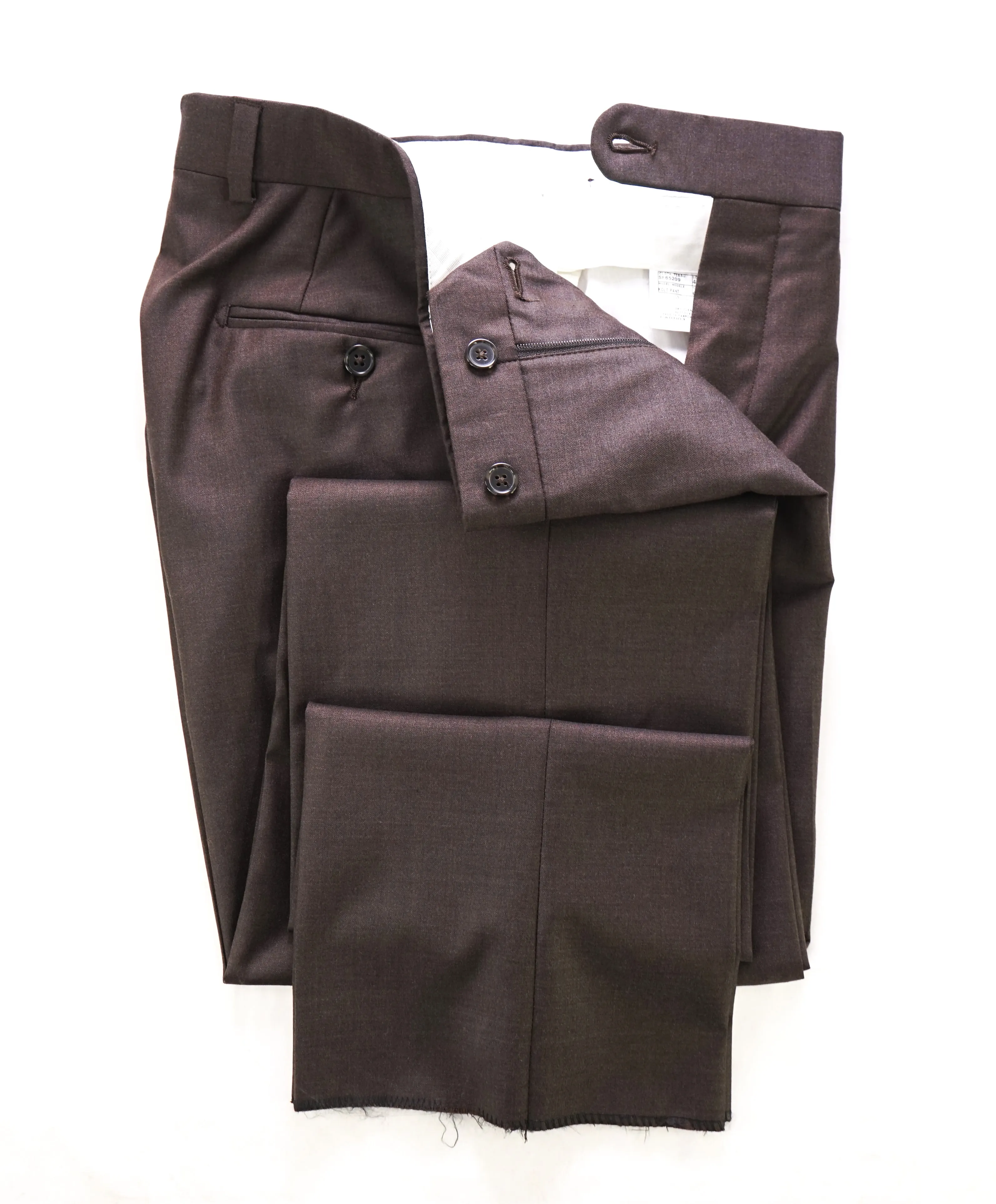 LORO PIANA For SAKS 5TH AVE “Super 150's Wool” Brown Flat Front Pants - 30W