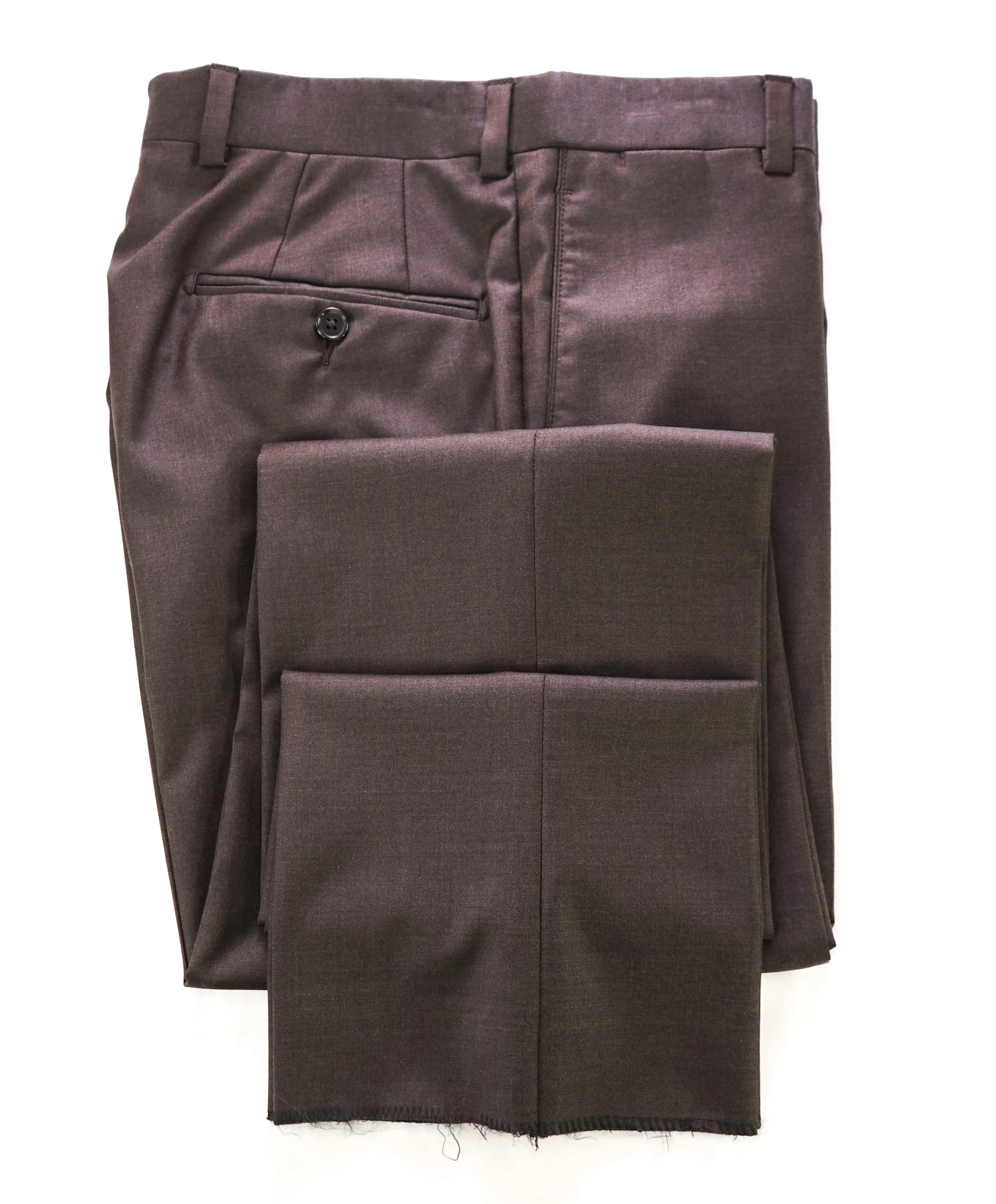 LORO PIANA For SAKS 5TH AVE “Super 150's Wool” Brown Flat Front Pants - 30W