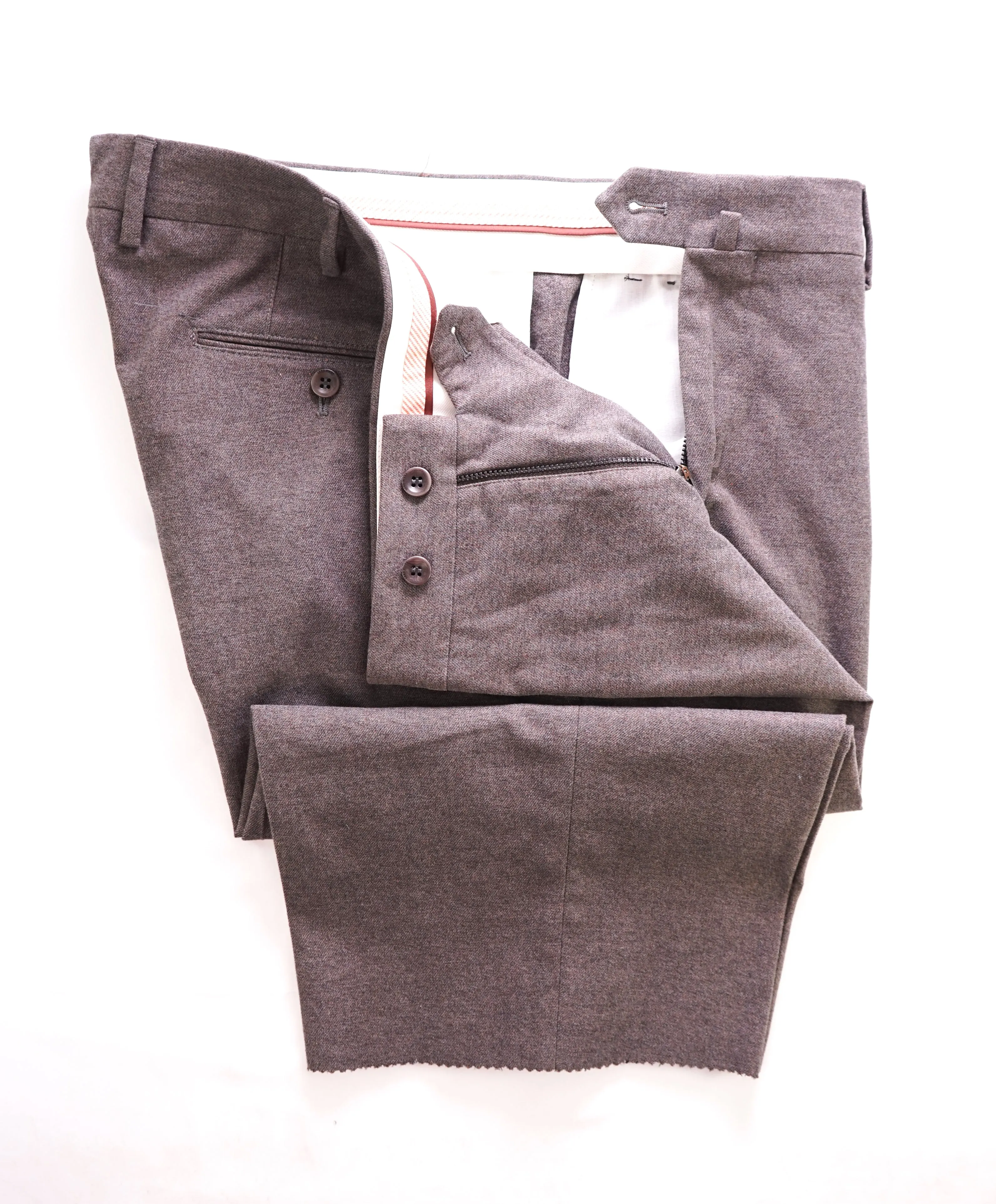 LORO PIANA - SOFT Coco Brown Cotton/Elastane Flat Front SHORTS - 37W (54EU)