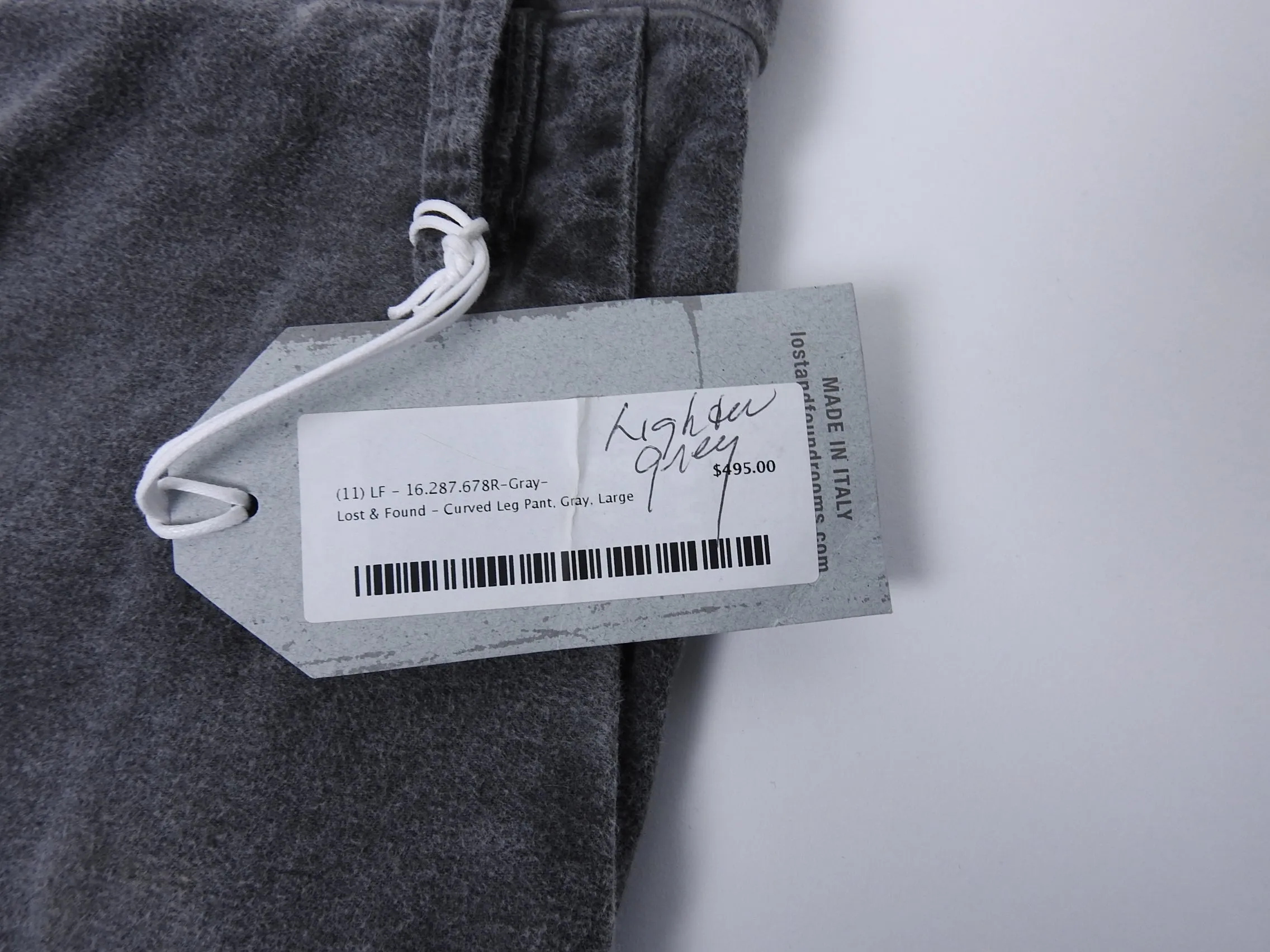 Lost & Found Ria Dunn Light Grey Curved Leg Trousers - L