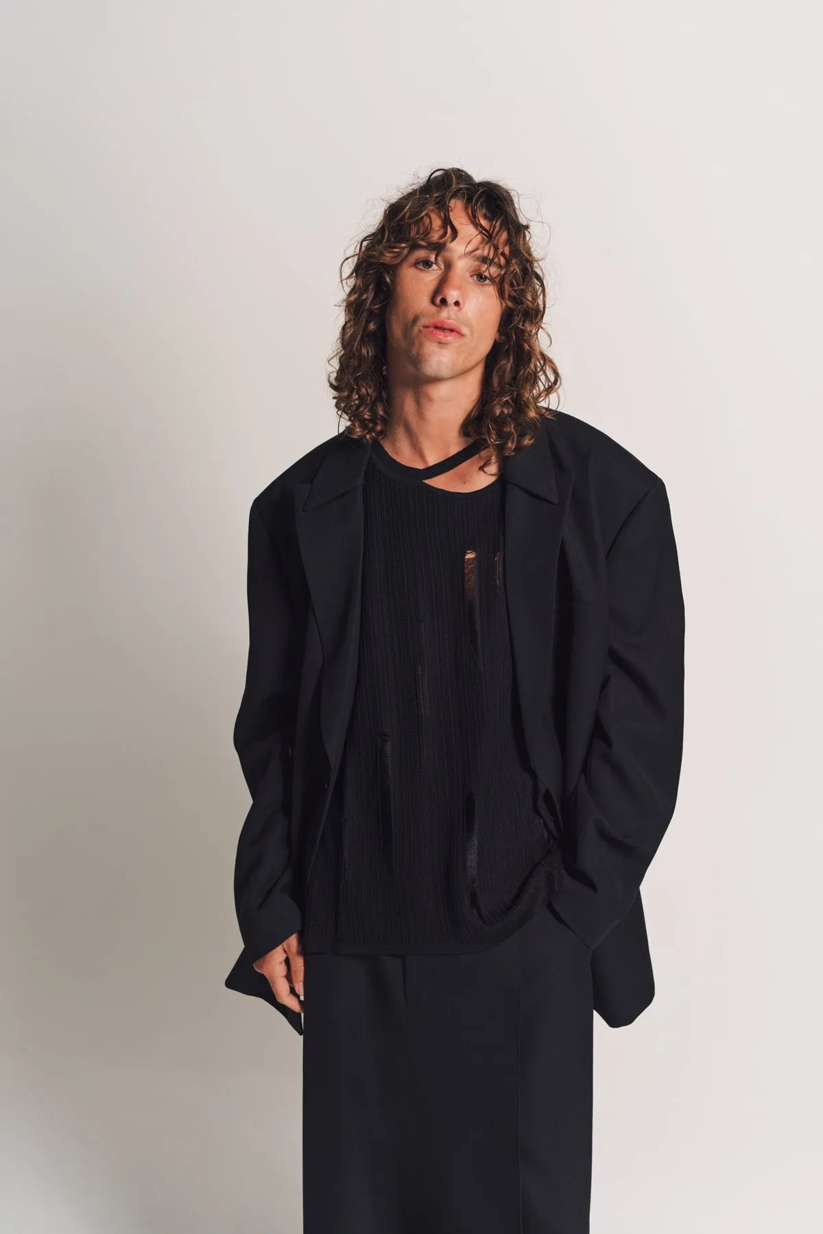 LOUIS GABRIEL NOUCHI | DOUBLE-BREASTED JACKET WITH DOUBLE COLLAR