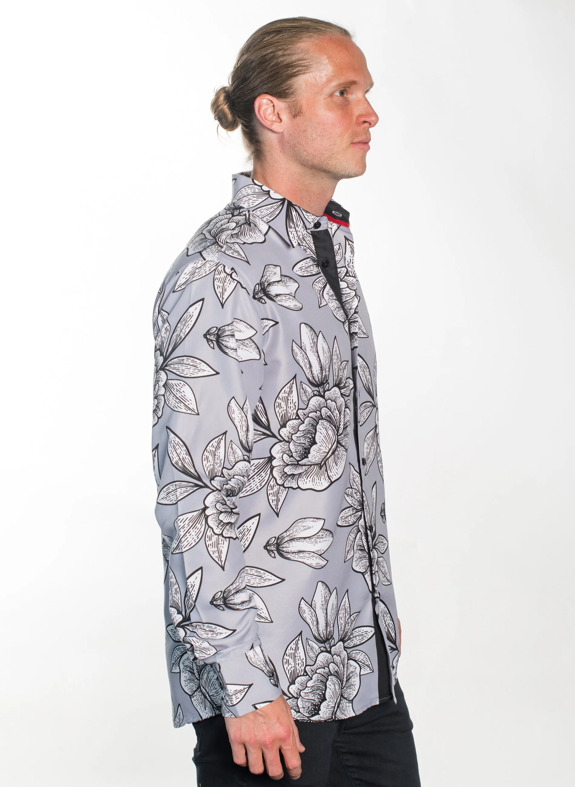LSWG-369 MEN'S PRINTED LONG SLEEVE DRESS SHIRT