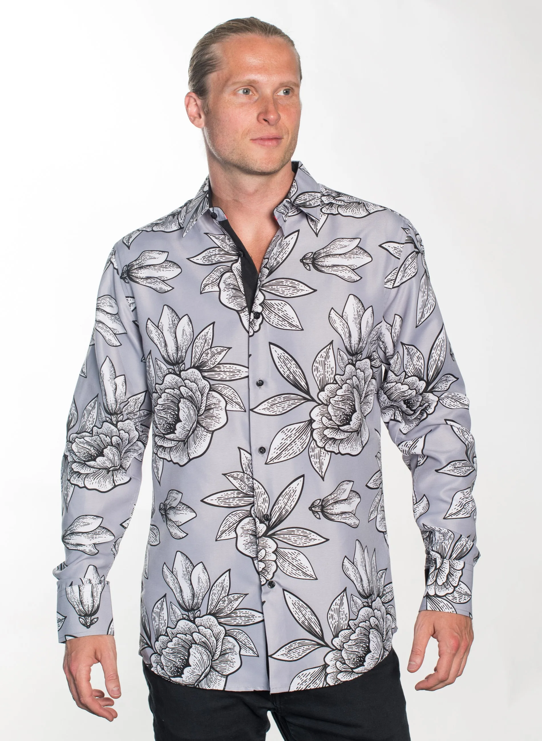 LSWG-369 MEN'S PRINTED LONG SLEEVE DRESS SHIRT