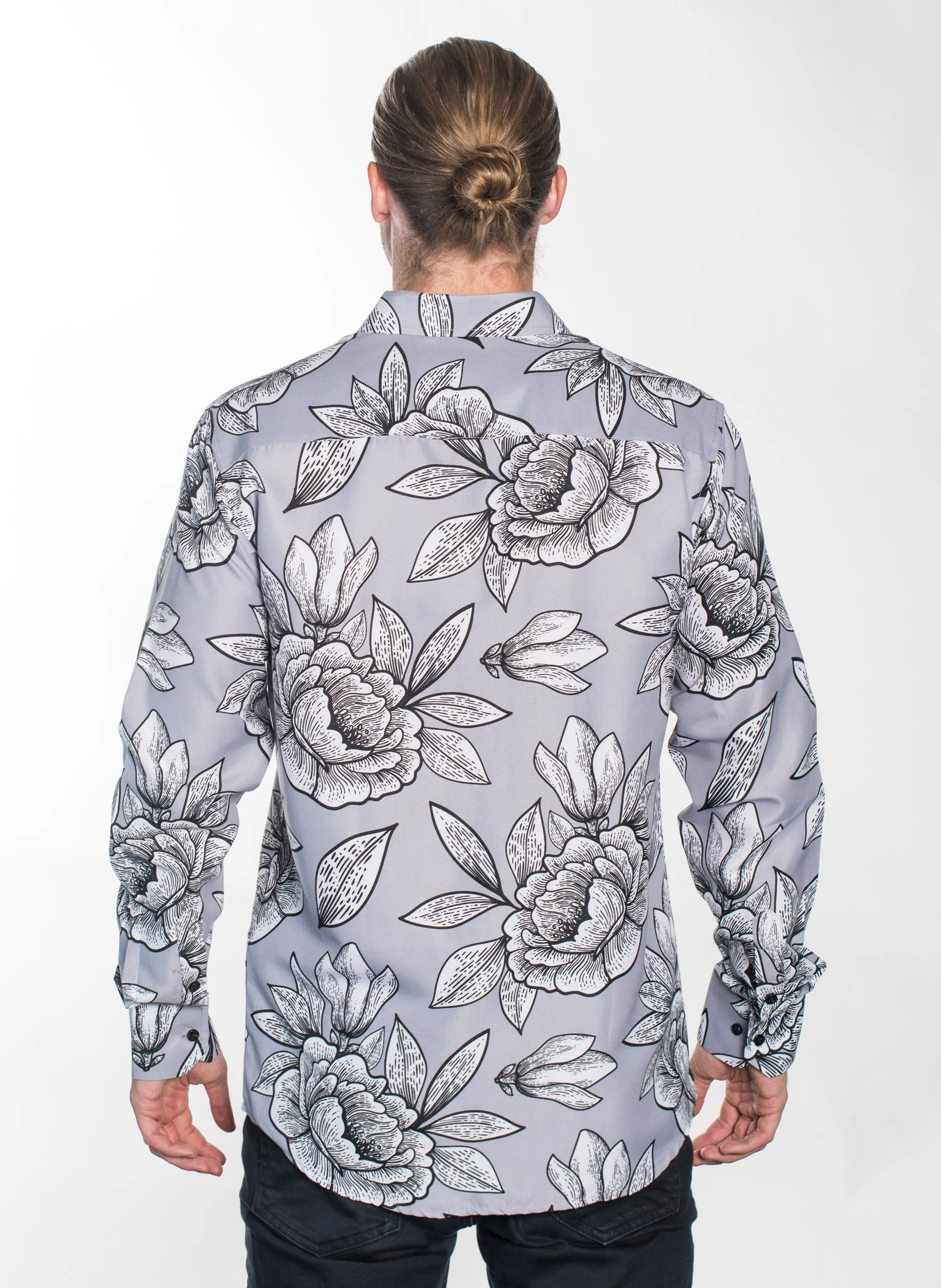 LSWG-369 MEN'S PRINTED LONG SLEEVE DRESS SHIRT