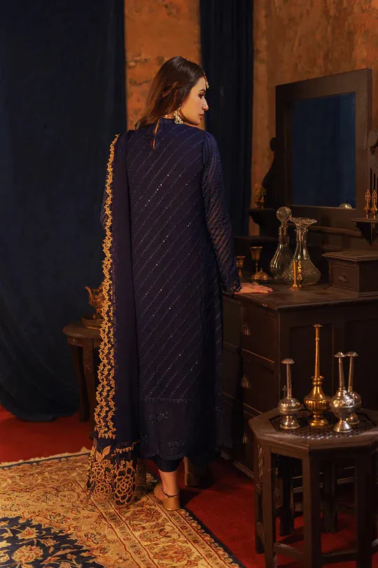 Luxe by Azure Embroidered Chiffon Suits Unstitched 3 Piece AZU24LE ASAS-125 Aqua Serene - Festive Collection