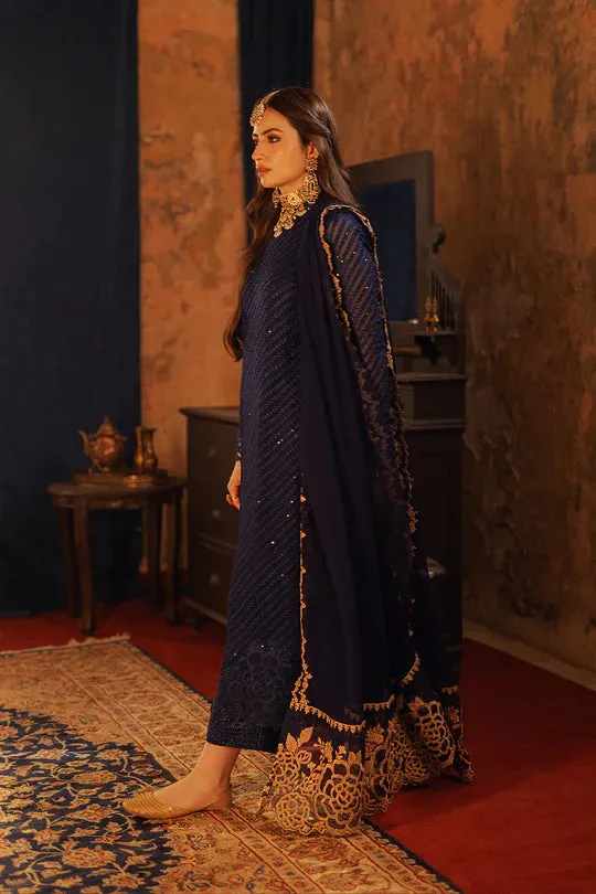 Luxe by Azure Embroidered Chiffon Suits Unstitched 3 Piece AZU24LE ASAS-125 Aqua Serene - Festive Collection