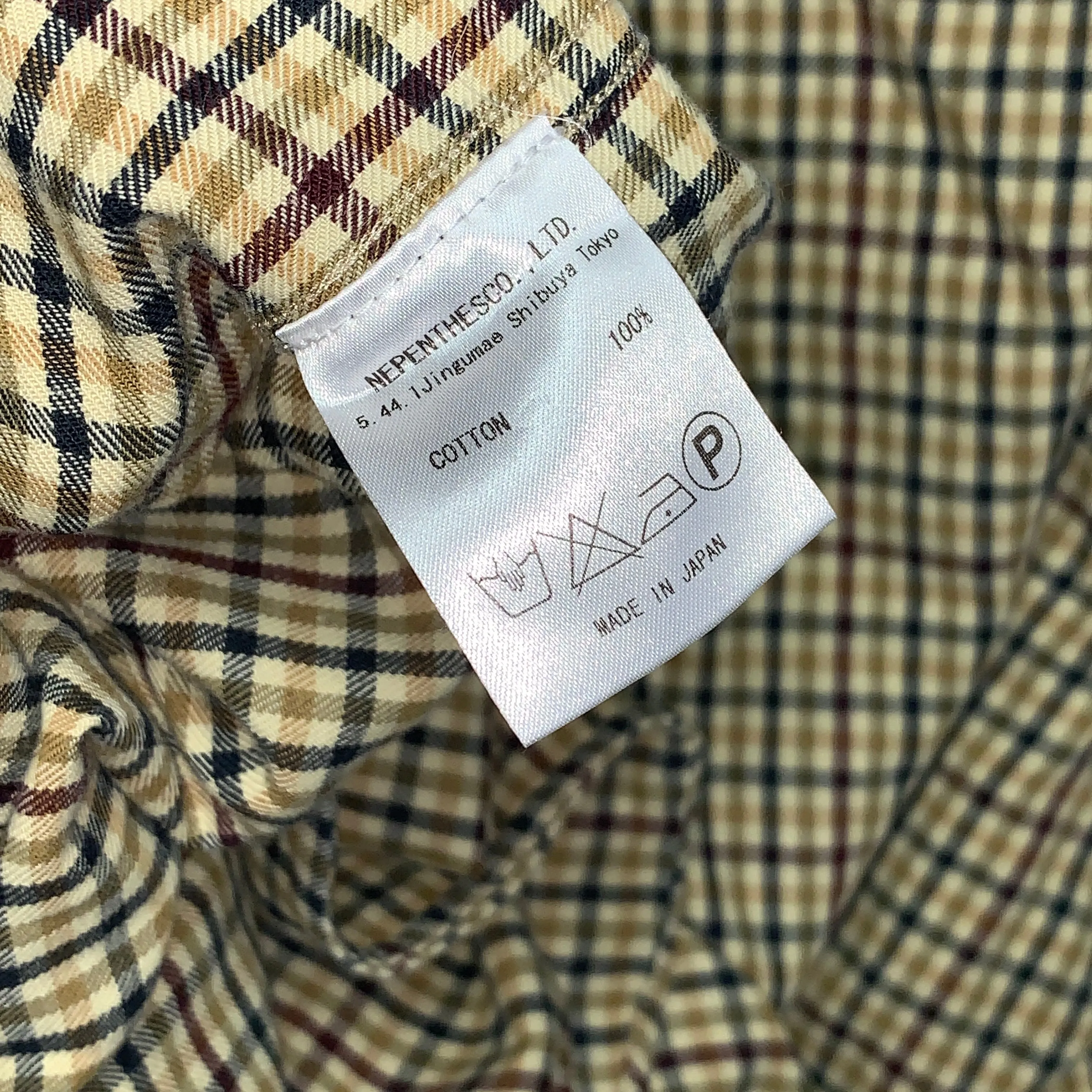 [M] Needles Rebuild Ribbon Cut Check Shirt