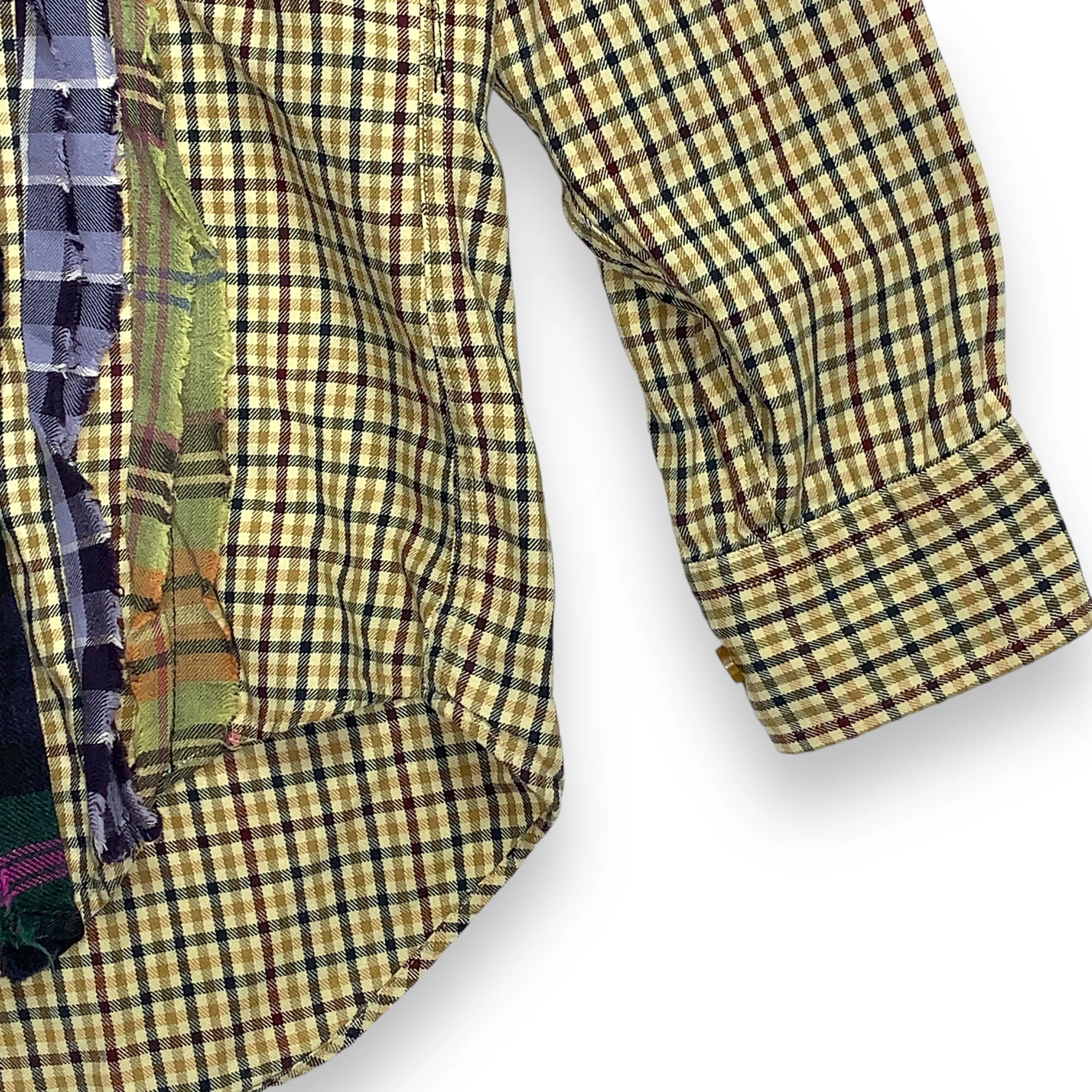 [M] Needles Rebuild Ribbon Cut Check Shirt