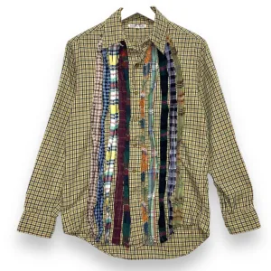 [M] Needles Rebuild Ribbon Cut Check Shirt