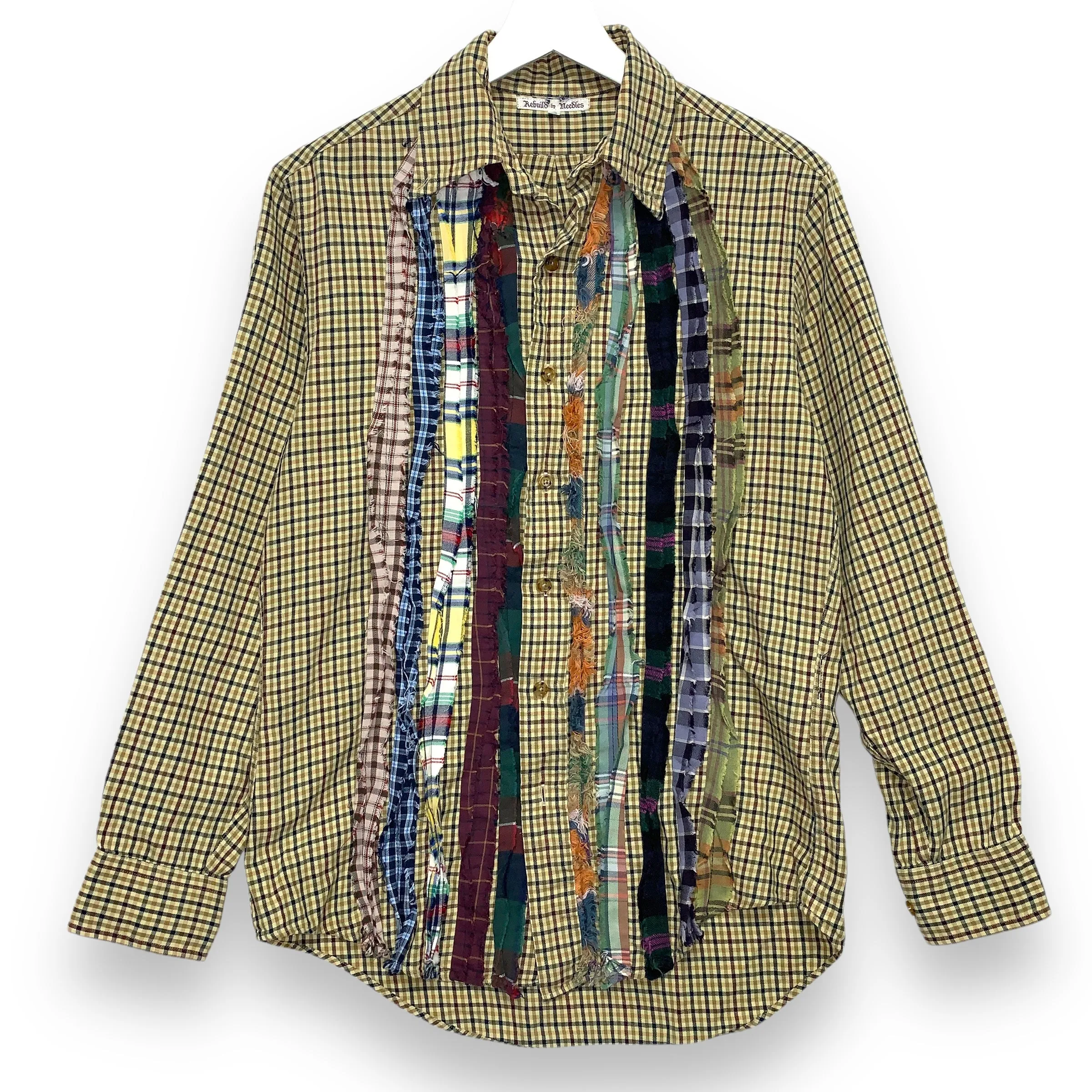 [M] Needles Rebuild Ribbon Cut Check Shirt
