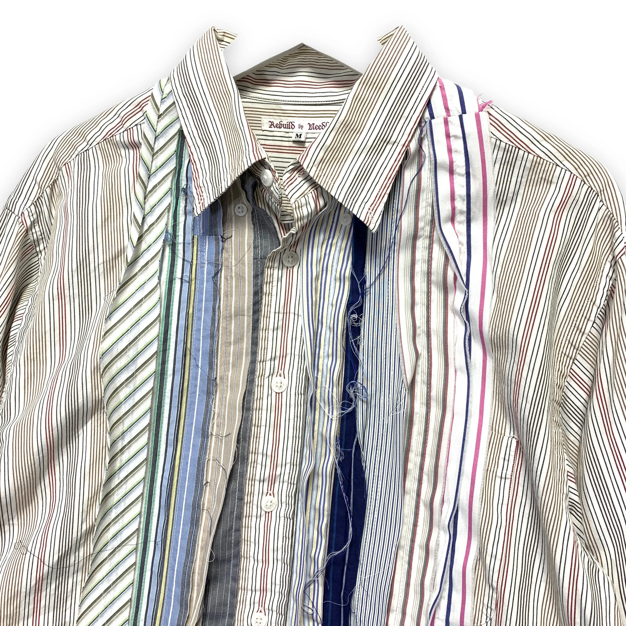 [M] Needles Rebuild Ribbon Cut Dress Shirt