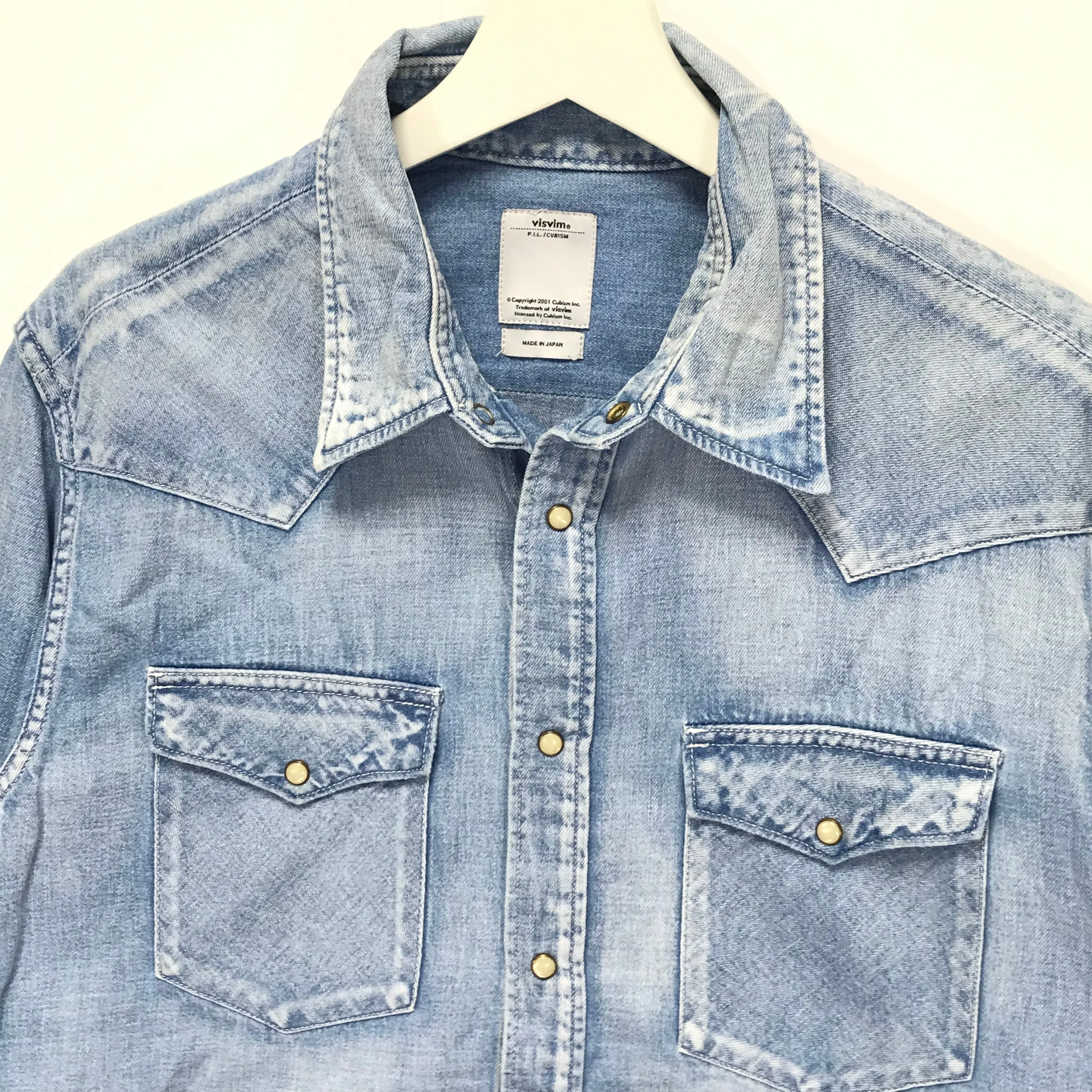 [M] Visvim 11AW SOCIAL SCULPTURE DENIM SHIRT DAMAGED L/S INDIGO