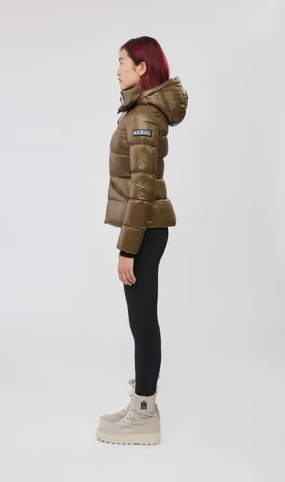 Mackage Ladies Hooded Light Down Jacket MADALYN-V Army