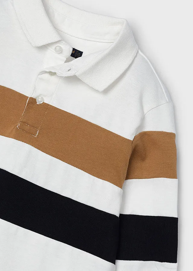 Mayoral 4103 Cream Polo Shirt and 517 Black Slim Fit Trousers In Stock Now