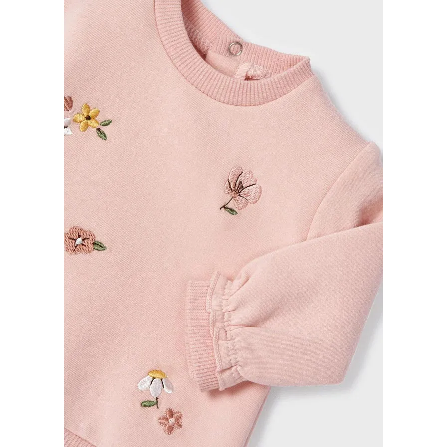 Mayoral Floral Sweater & Denim Pants 2-Piece Set