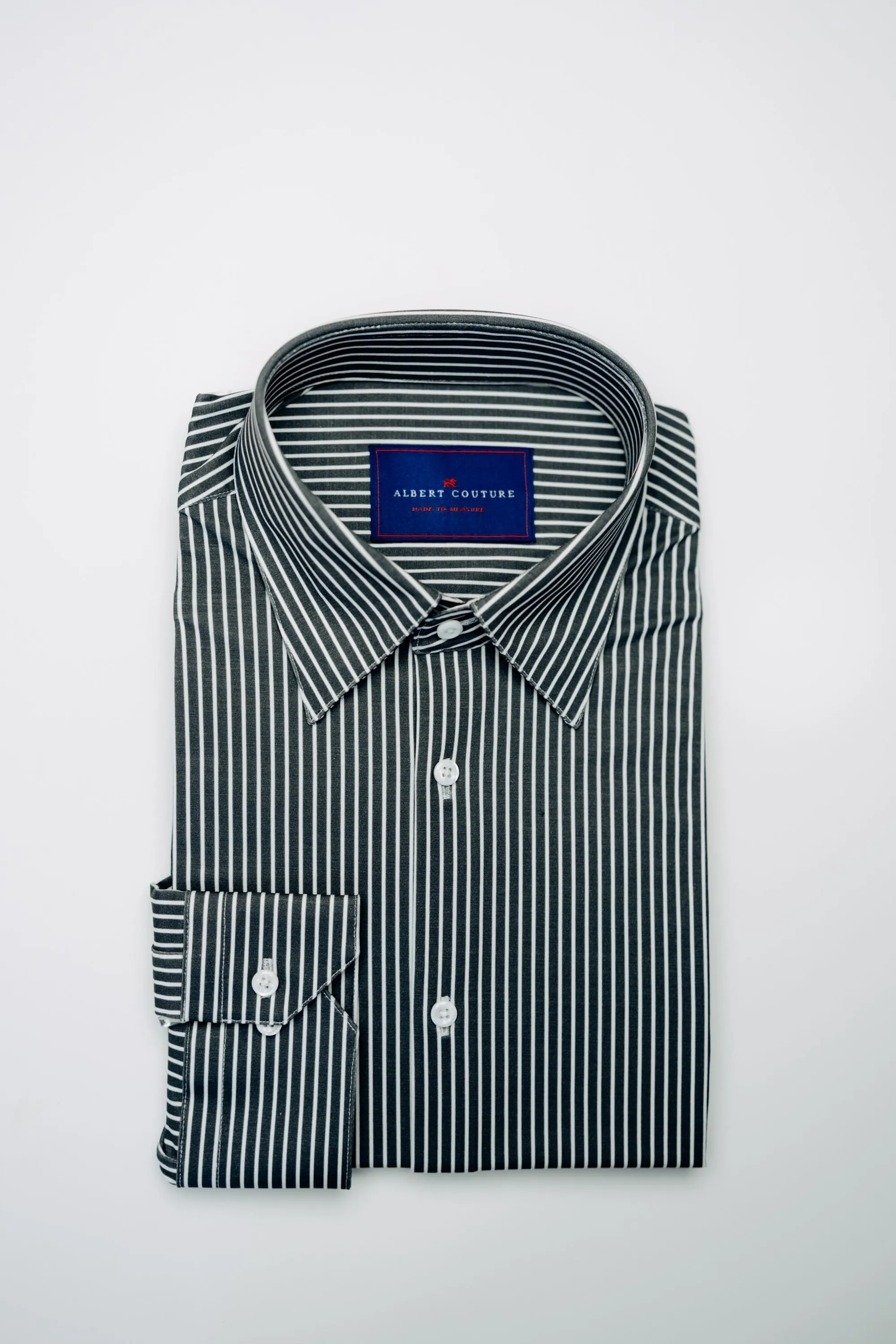 Men - Charcoal Stripe Long Sleeves Shirt
