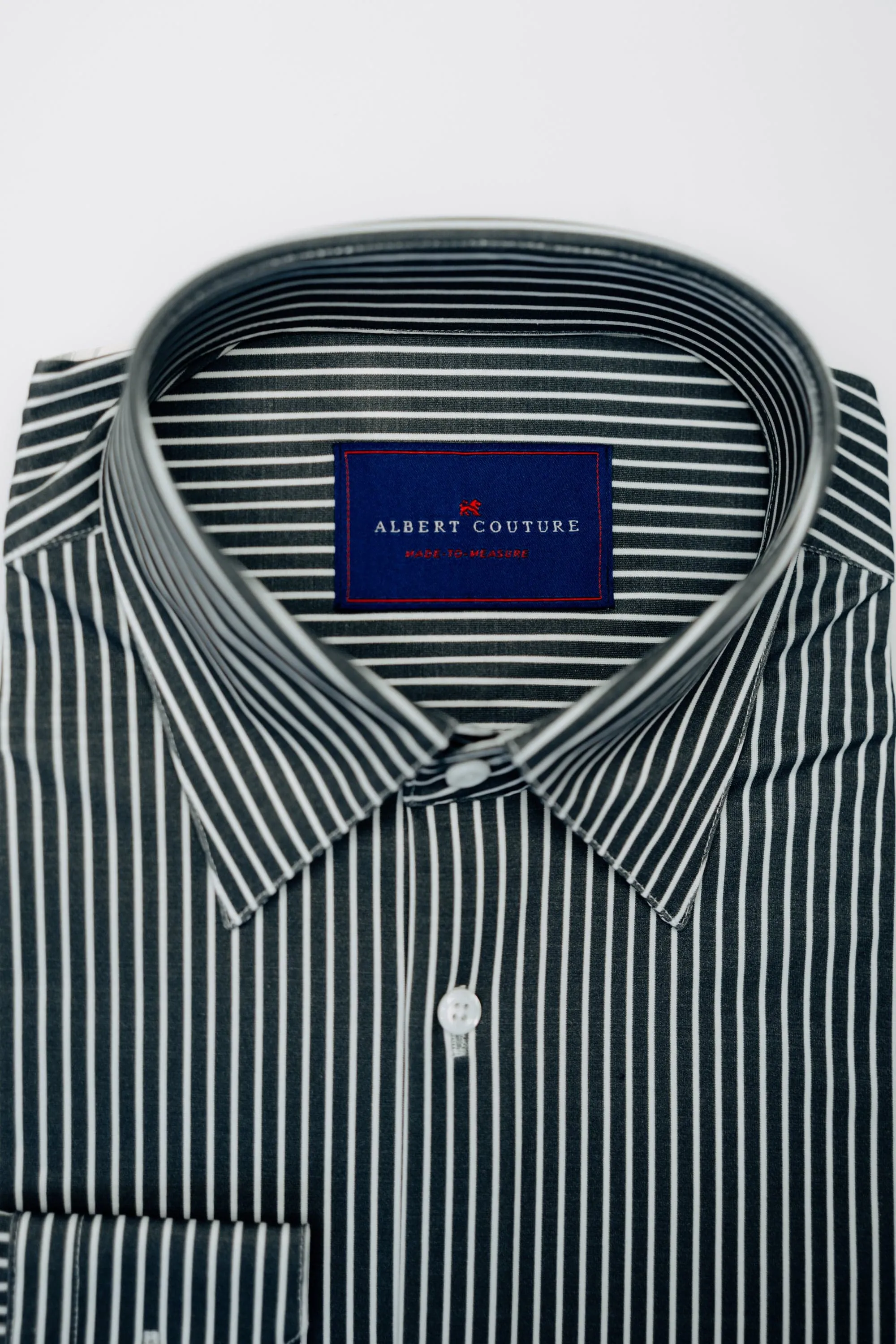 Men - Charcoal Stripe Long Sleeves Shirt