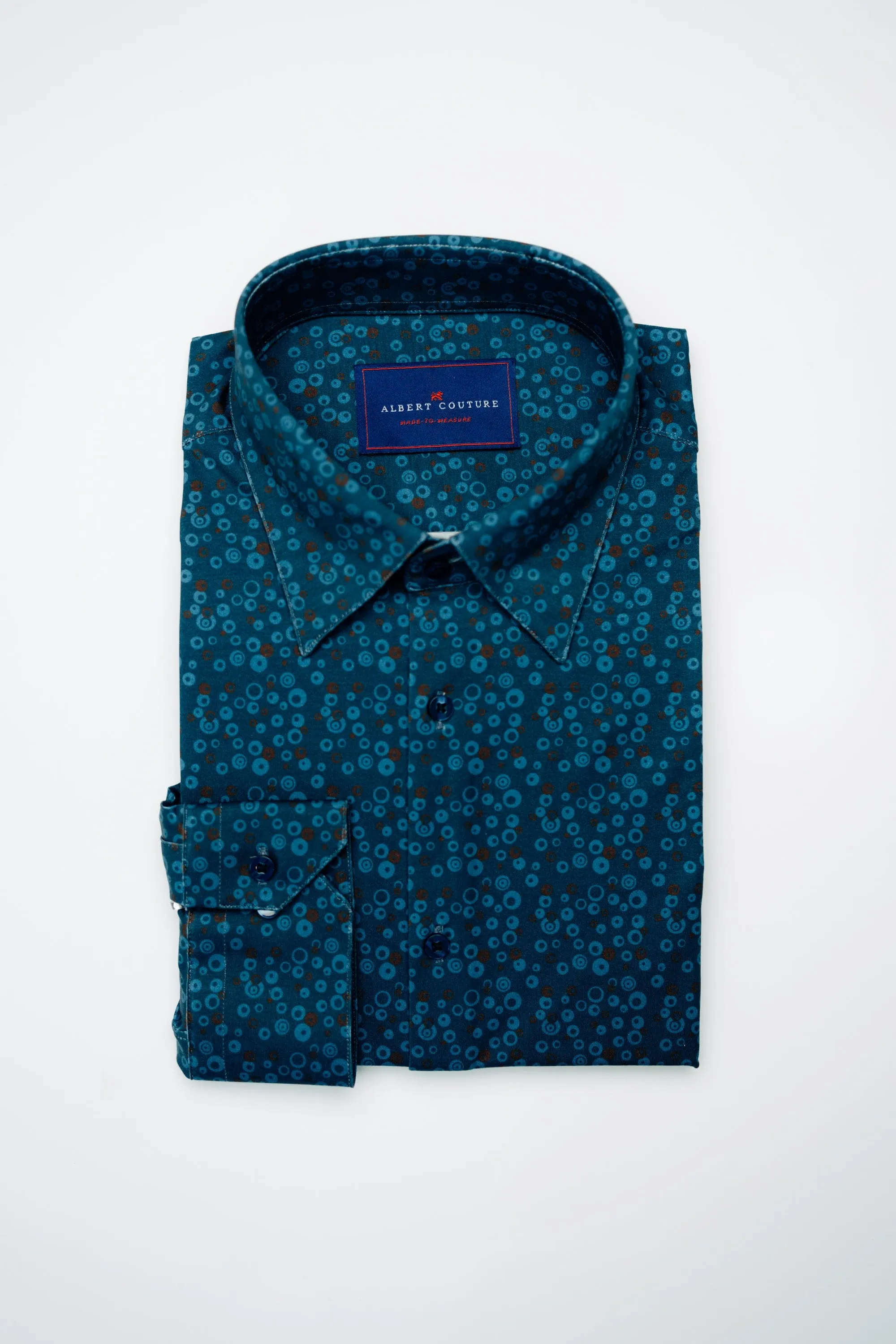 Men - Flower Poker Navy/green Long Sleeves Shirt