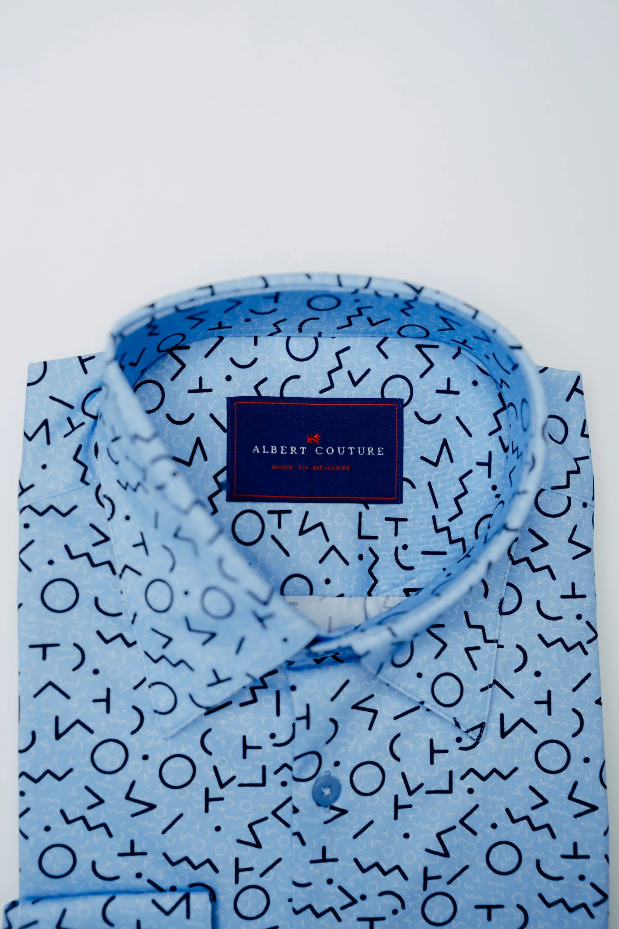 Men - Monaco Sea Blue Pattern Long Sleeves Shirt