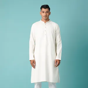 Mens Embroidery Panjabi-Off White