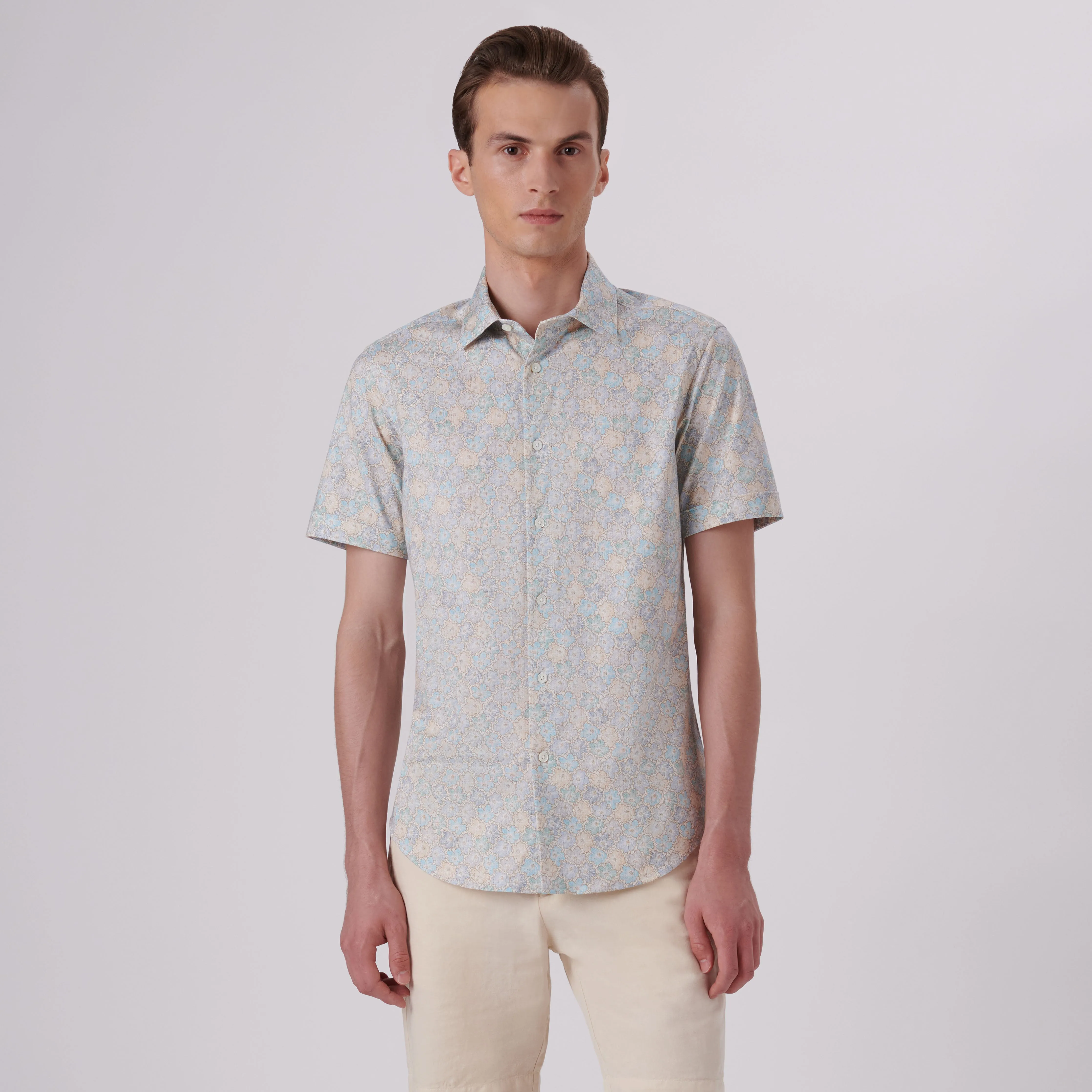 Miles Floral Print OoohCotton Short Sleeve Shirt