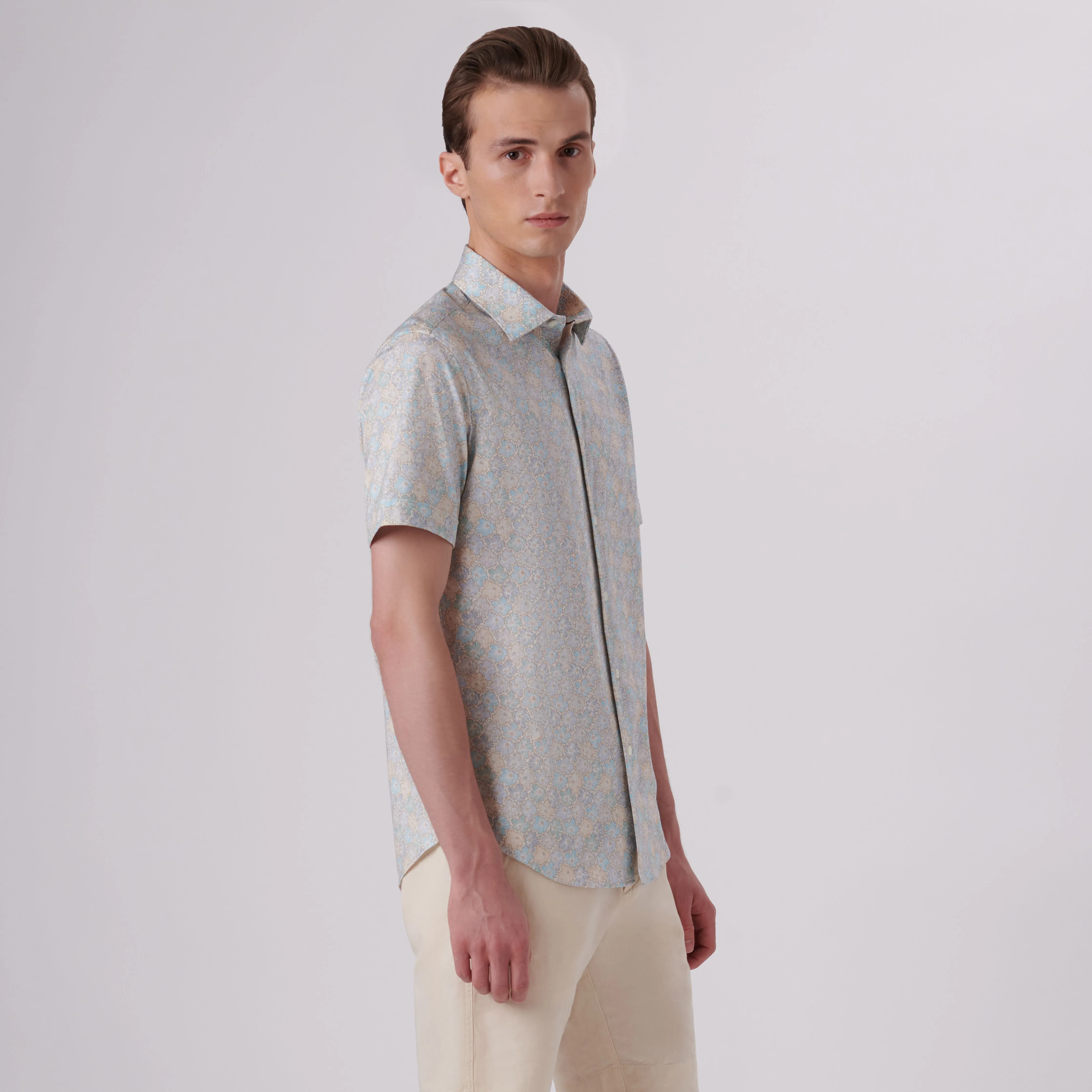 Miles Floral Print OoohCotton Short Sleeve Shirt