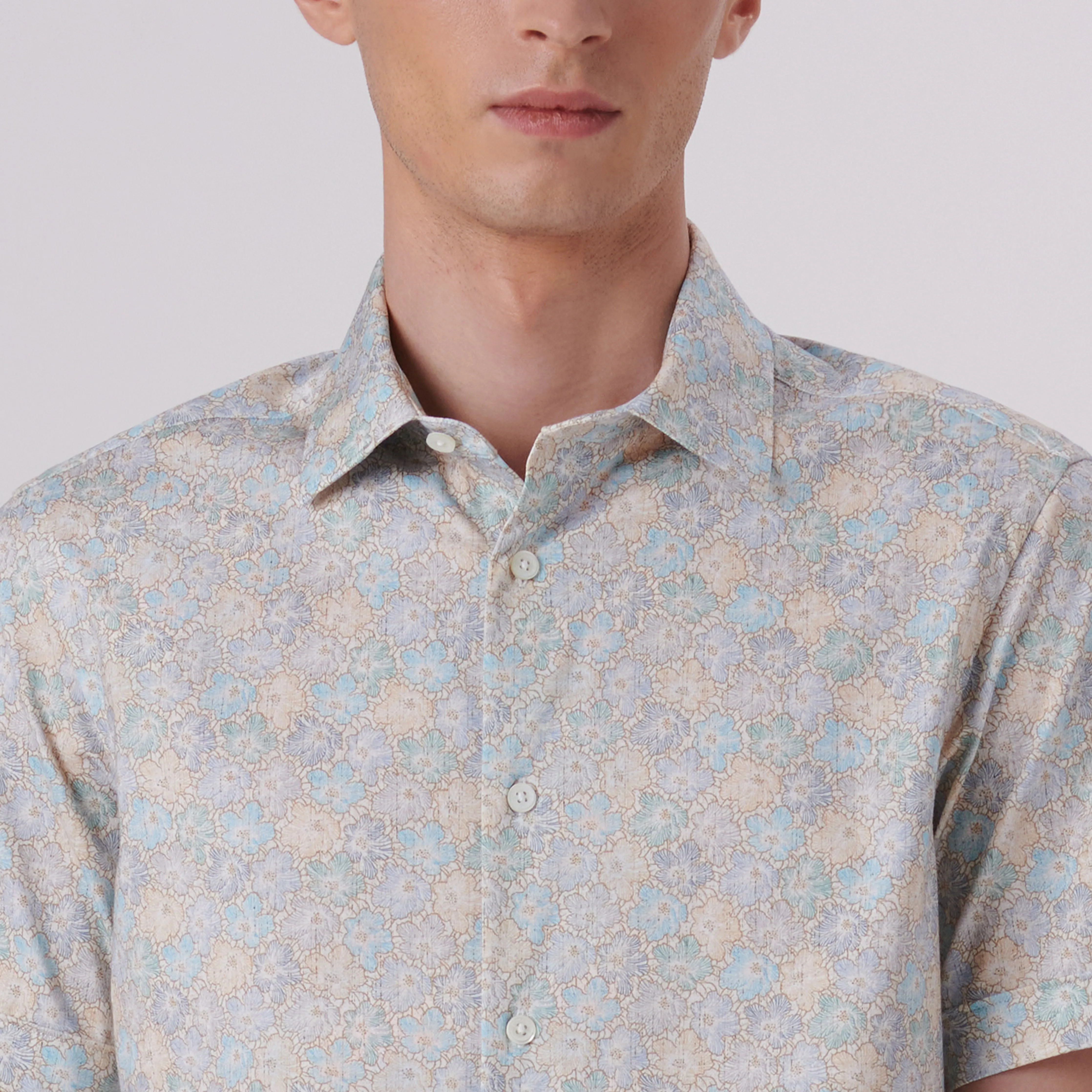 Miles Floral Print OoohCotton Short Sleeve Shirt