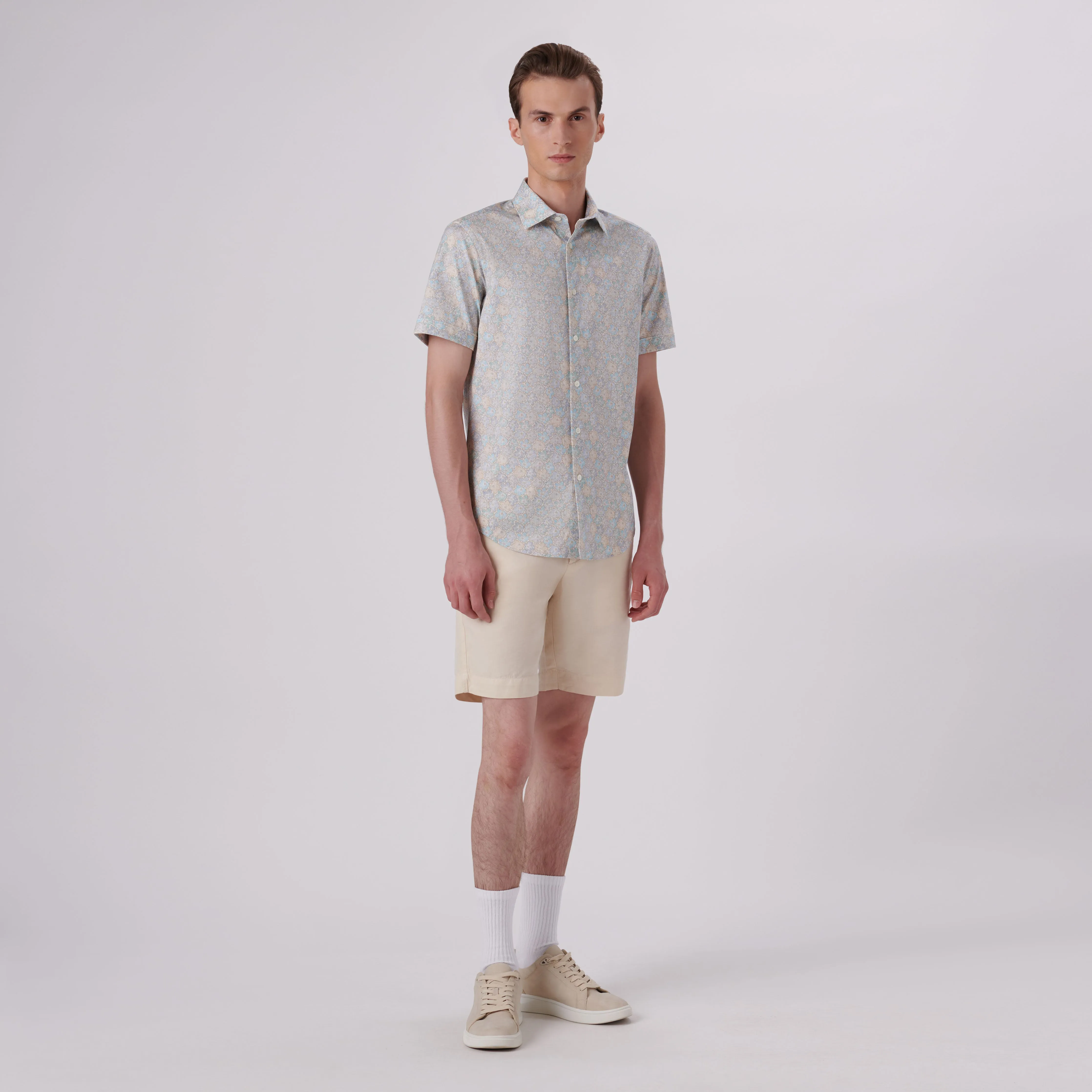 Miles Floral Print OoohCotton Short Sleeve Shirt
