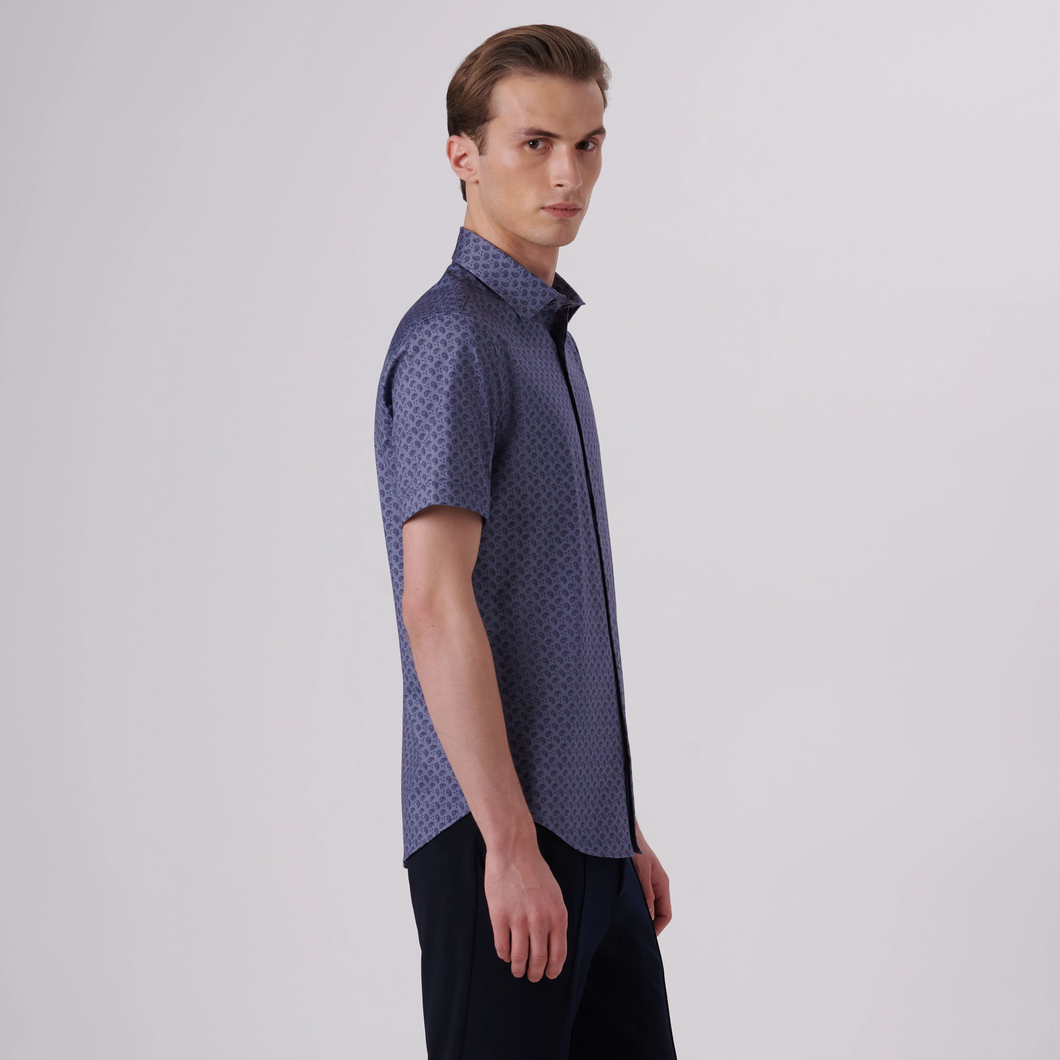 Miles Paisley Print OoohCotton Short Sleeve Shirt