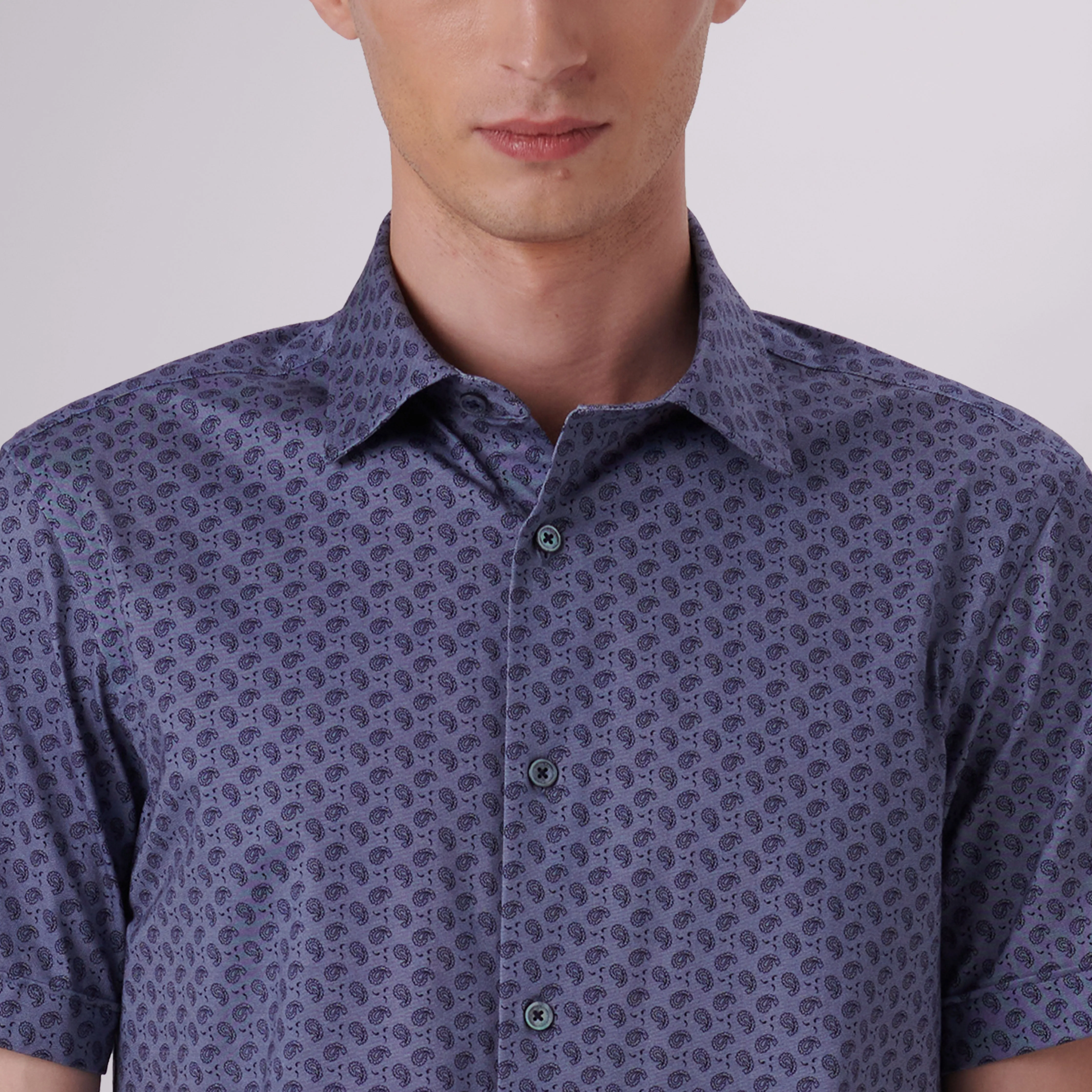 Miles Paisley Print OoohCotton Short Sleeve Shirt