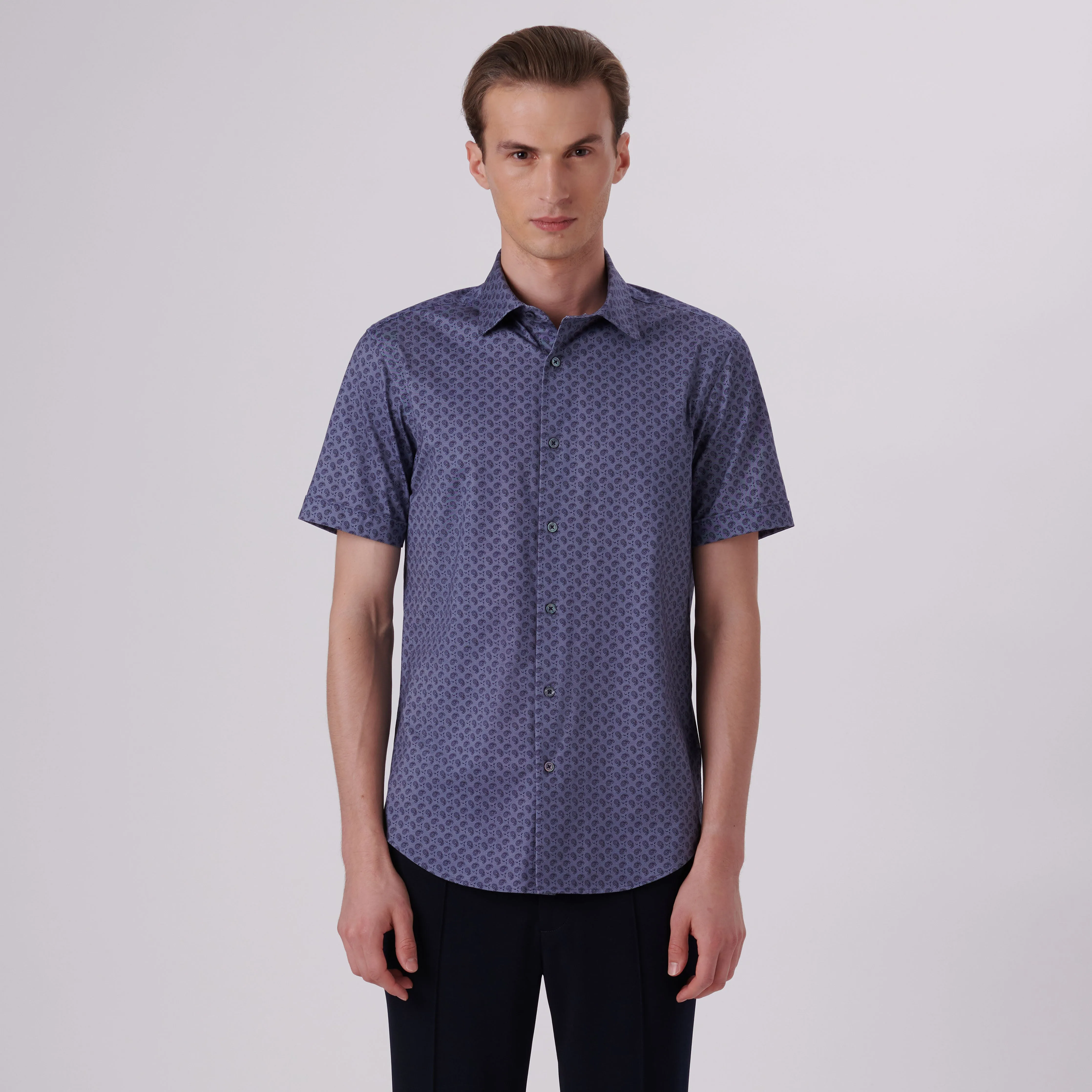 Miles Paisley Print OoohCotton Short Sleeve Shirt