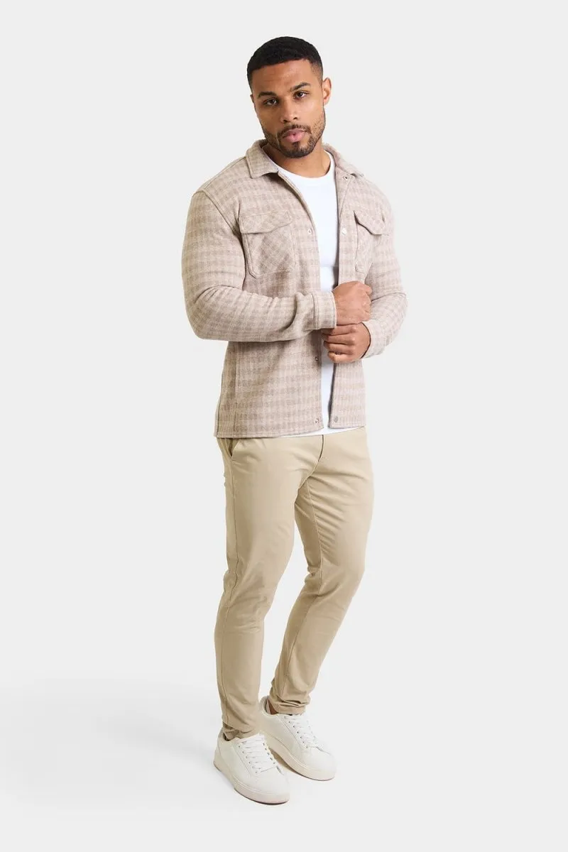 Mini Check Shacket in Stone