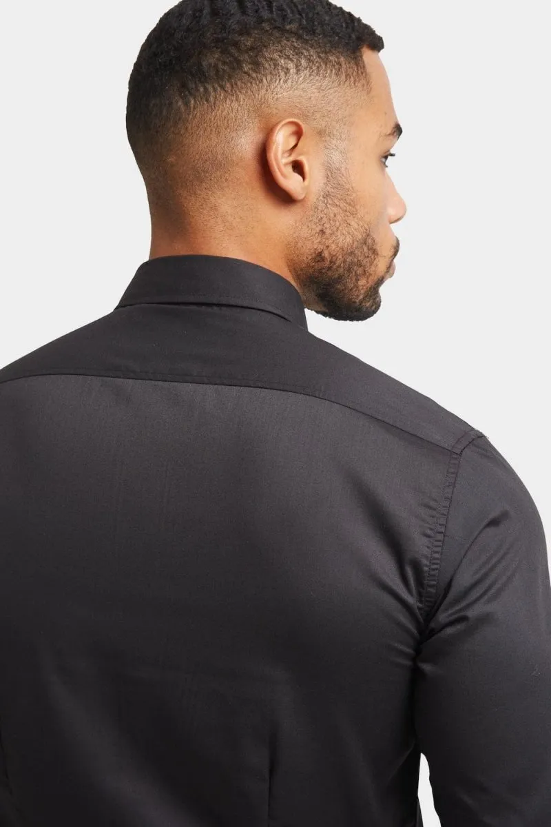 Muscle Fit Dress Shirt in Black
