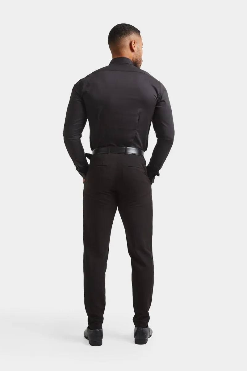 Muscle Fit Dress Shirt in Black