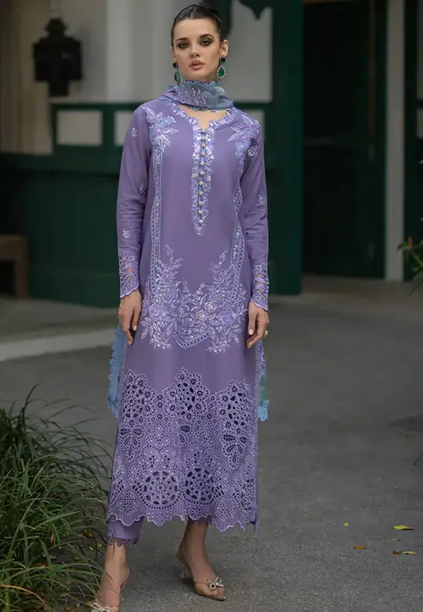 Mushq Luxury Lawn Embroidered Suits Unstitched Orient Express ADELINE