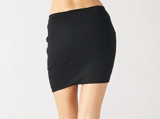 Mya Curve Textured Fitted Skirt