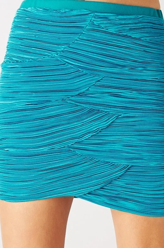Mya Curve Textured Fitted Skirt