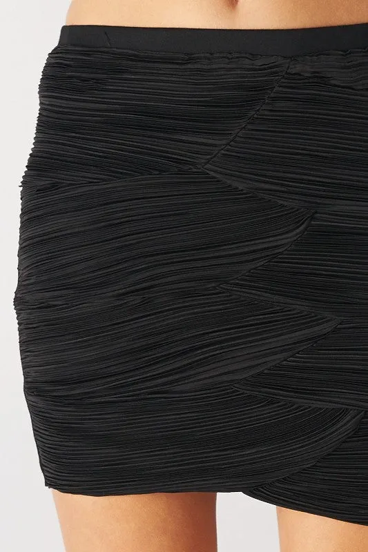 Mya Curve Textured Fitted Skirt