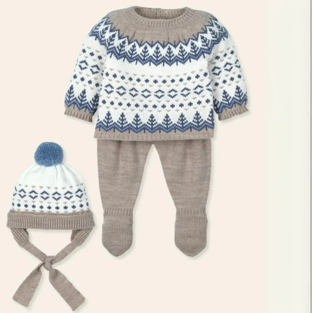 New In Mac Ilusion Boys Knitted Jacquard 3 Piece Set