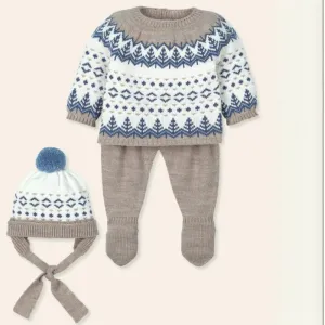 New In Mac Ilusion Boys Knitted Jacquard 3 Piece Set