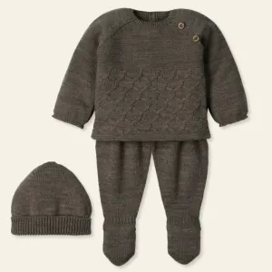 New In Mac Ilusion Boys Knitted Mocha 3 Piece Set