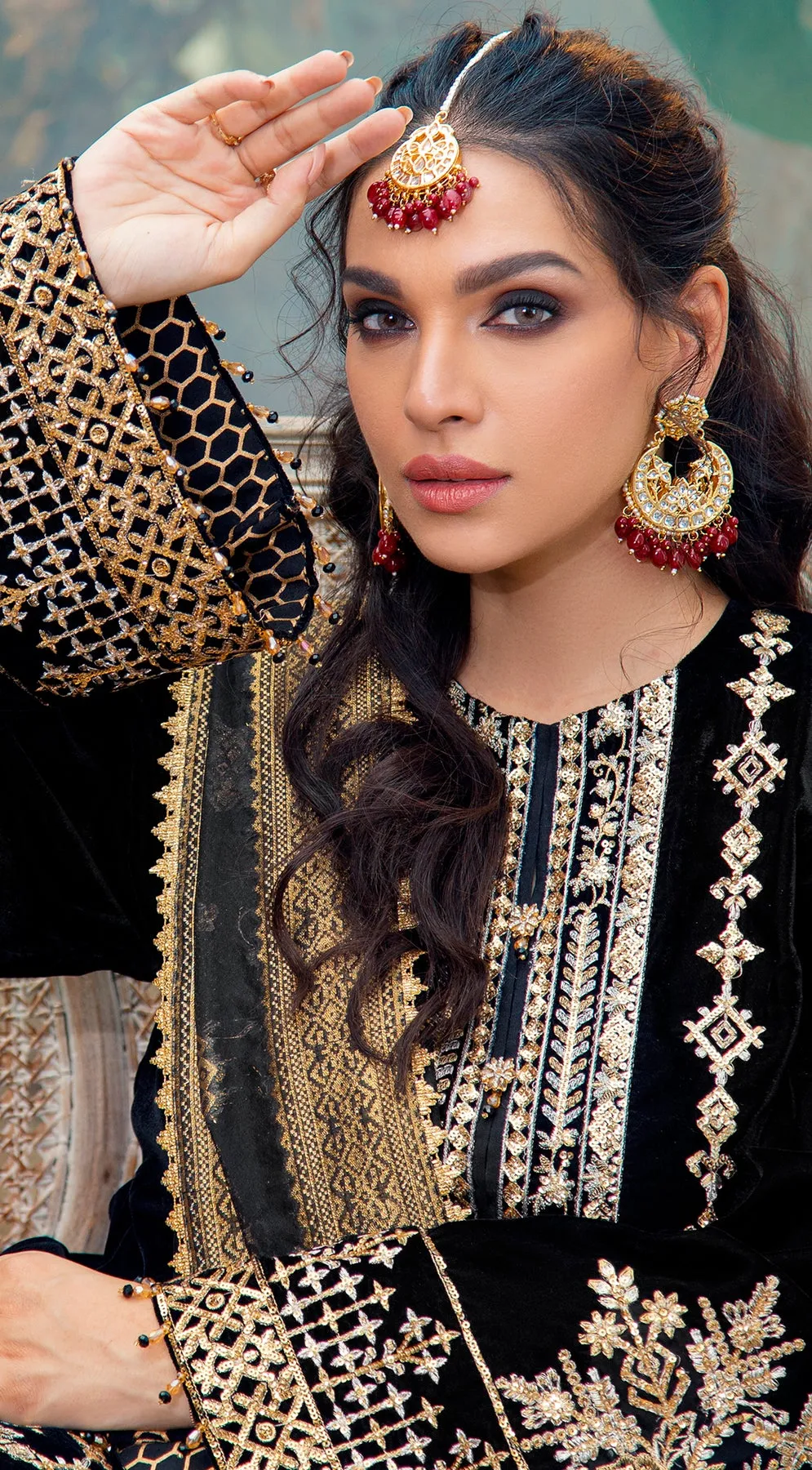 NOELLE VL121-02 |  Anaya by Kiran Chaudhry Velour De Fete '21 | Unstitched Embroidered Velvet Suits